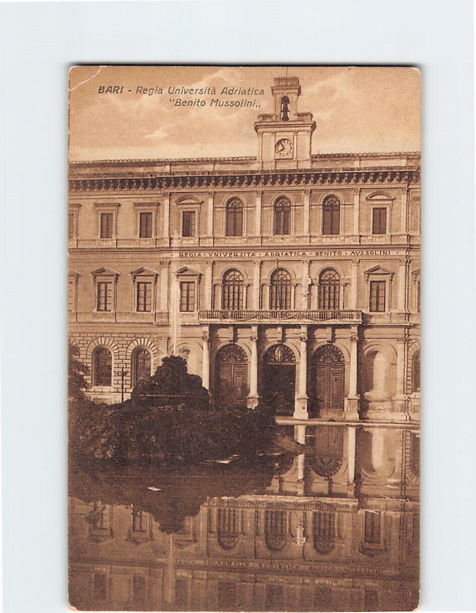 Postcard Regia Università Adriatica Benito Mussolini Bari Italy