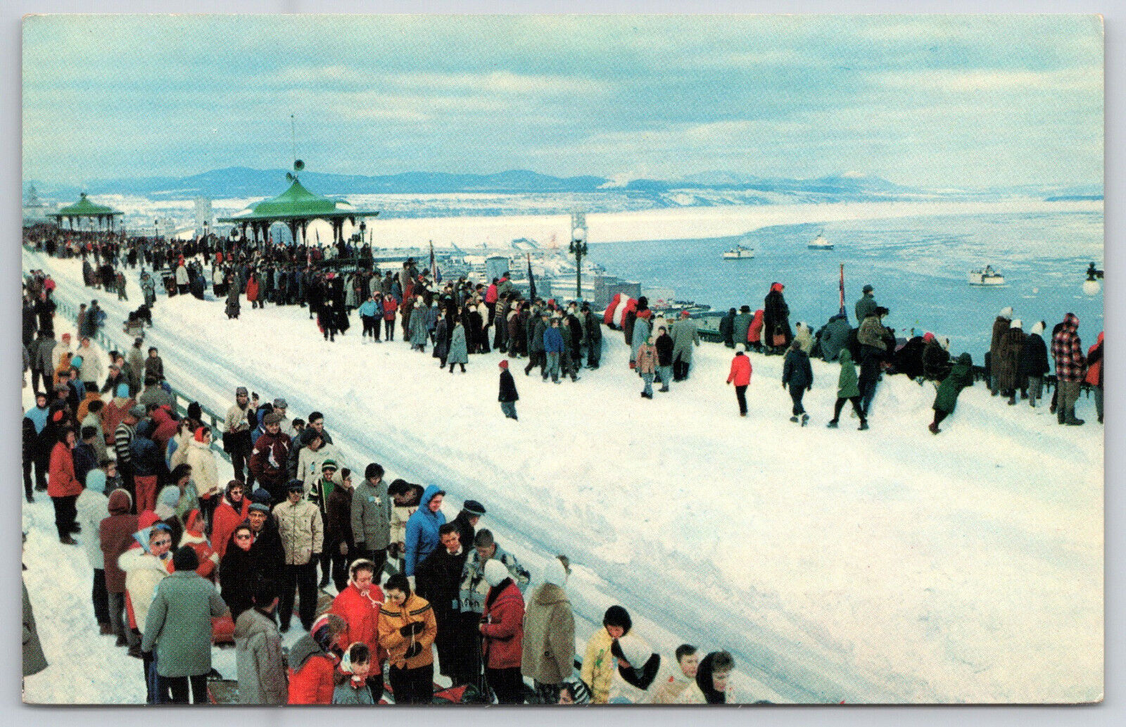 Quebec Canada Dufferin Terrace Winter Snow Postcard