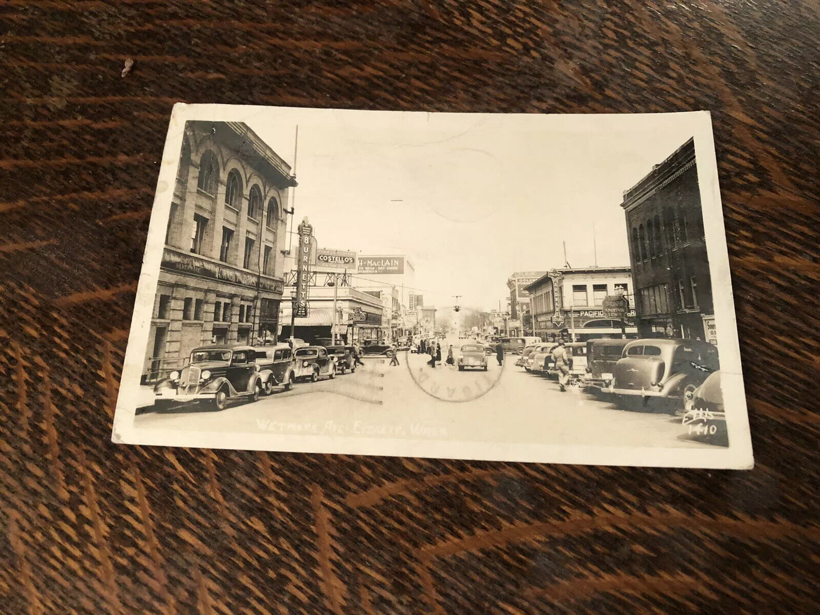 1907 - 1915 RPPC Postcard Everett Washington - Wetmore Ave. Street View Cars