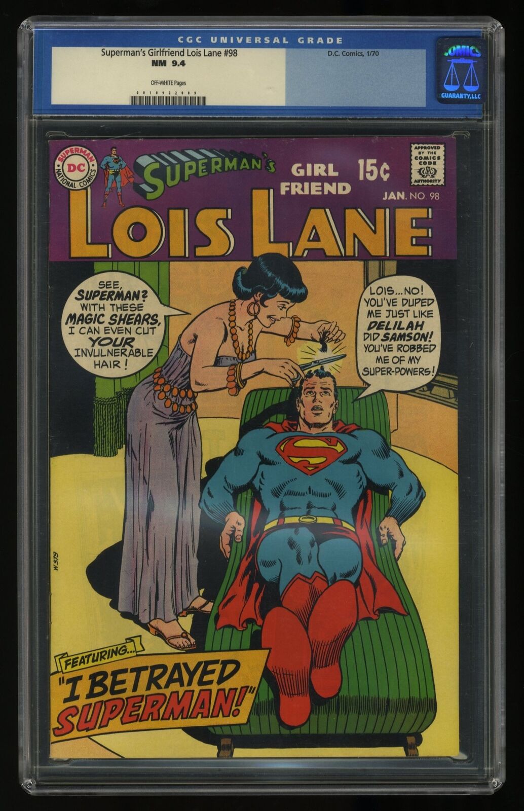 Superman\'s Girl Friend, Lois Lane #98 CGC NM 9.4 Off White DC Comics 1970