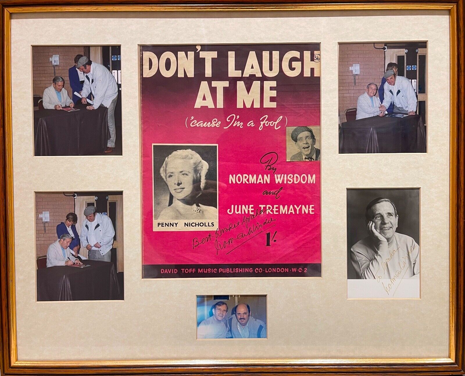 Norman Wisdom - Actor Comedian - Hand Signed Photo Montage (21' X 17') With COA