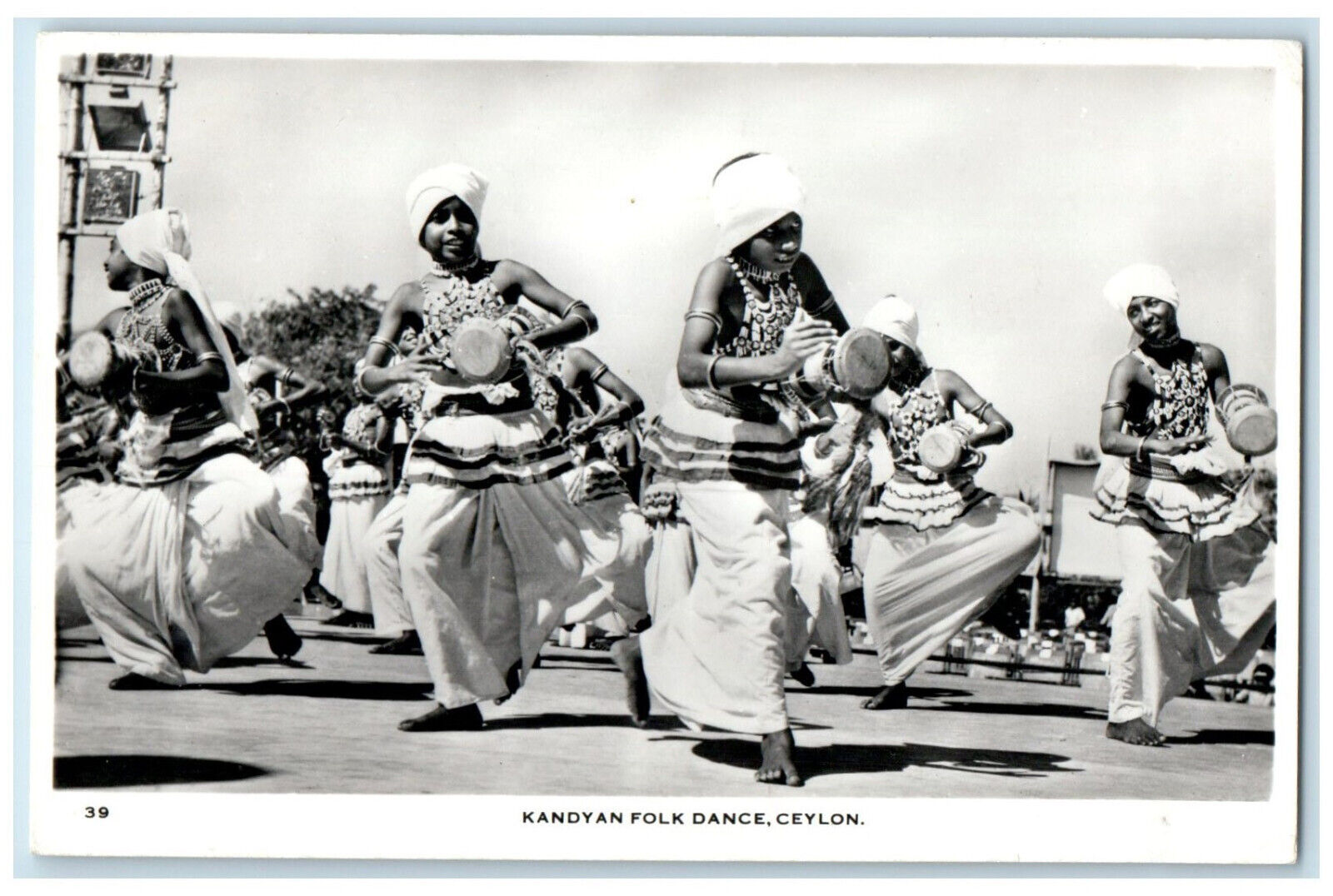 c1950's Girls Dancing Kandyan Folk Dance Ceylon Sri Lanka RPPC Photo Postcard