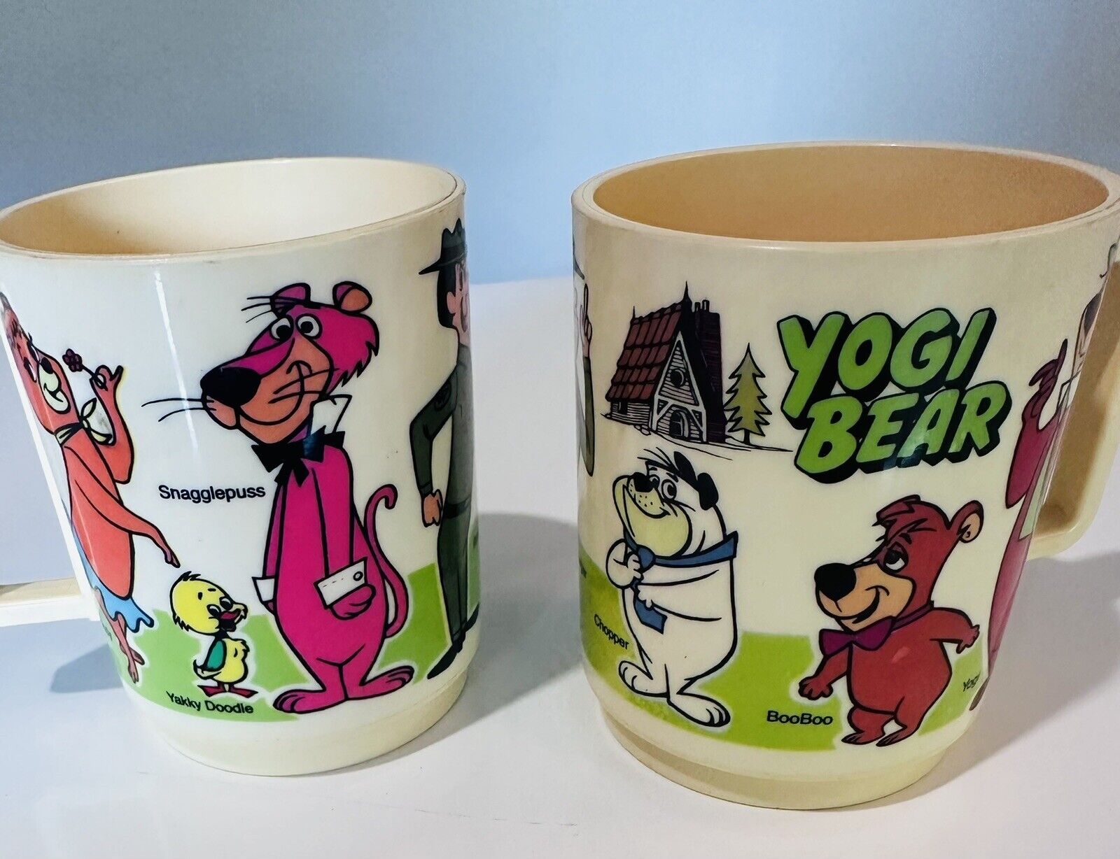 Vintage Yogi Bear & Friends Mugs Hanna-Barbera 1978 Set Of 2