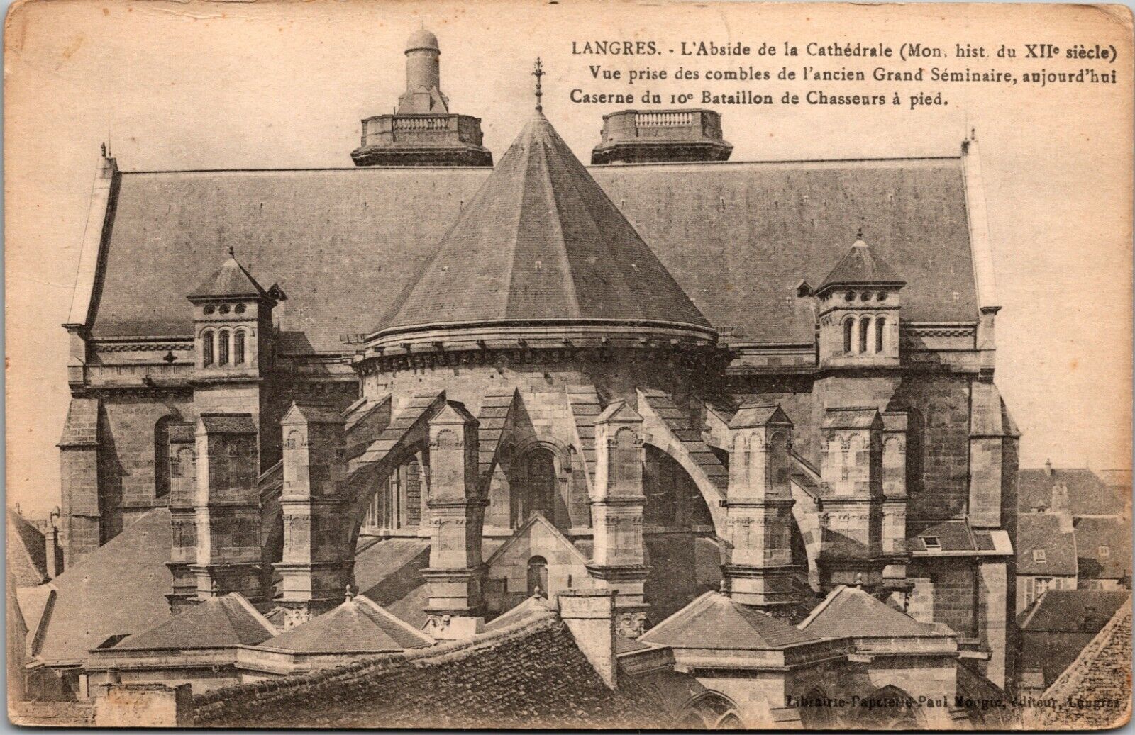 Langres France Apse Of Cathedral Vintage Postcard