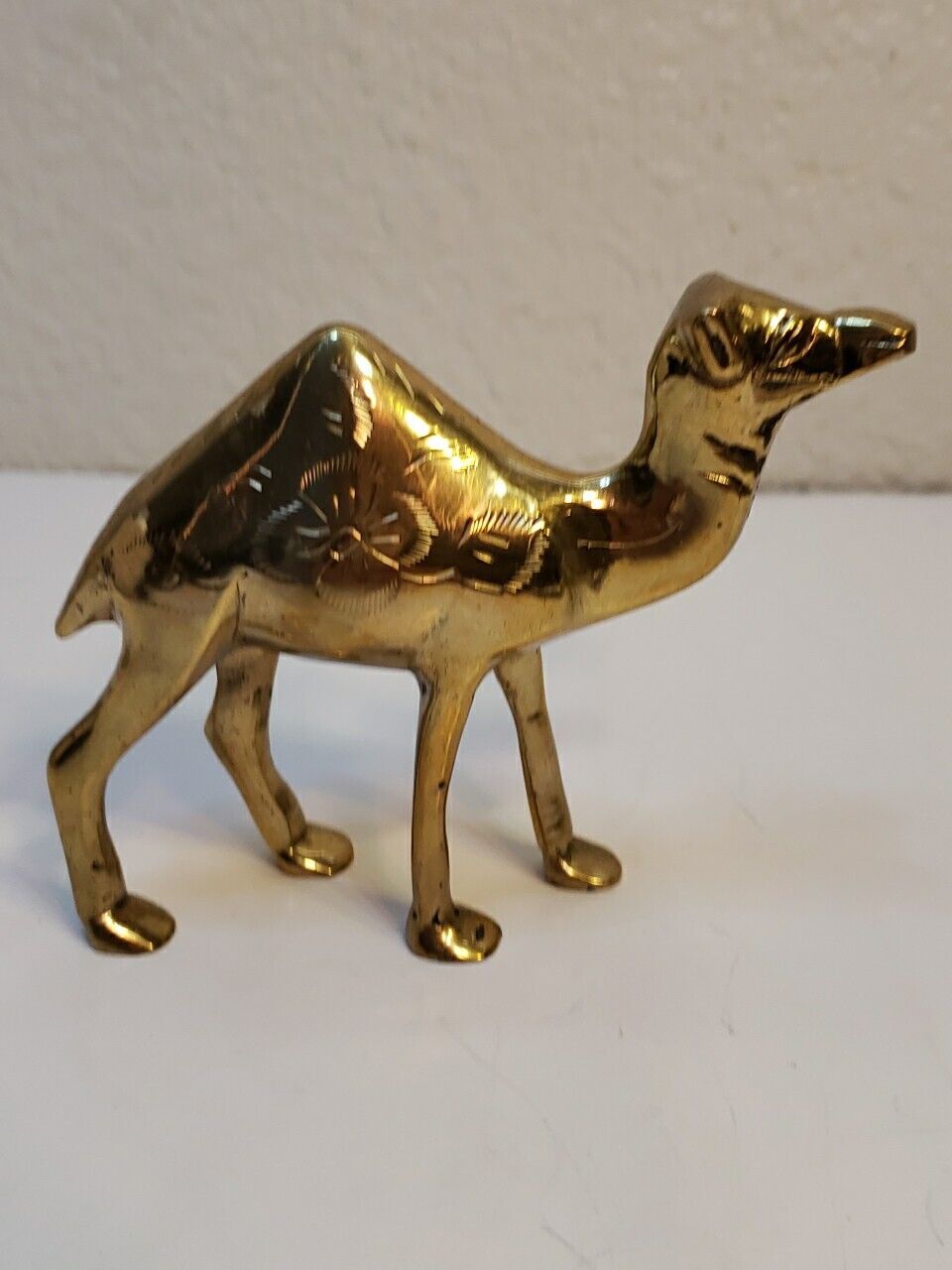 Vintage Handcrafted Brass Camel Figurine Statue Decorative  Made In India 4”x4”