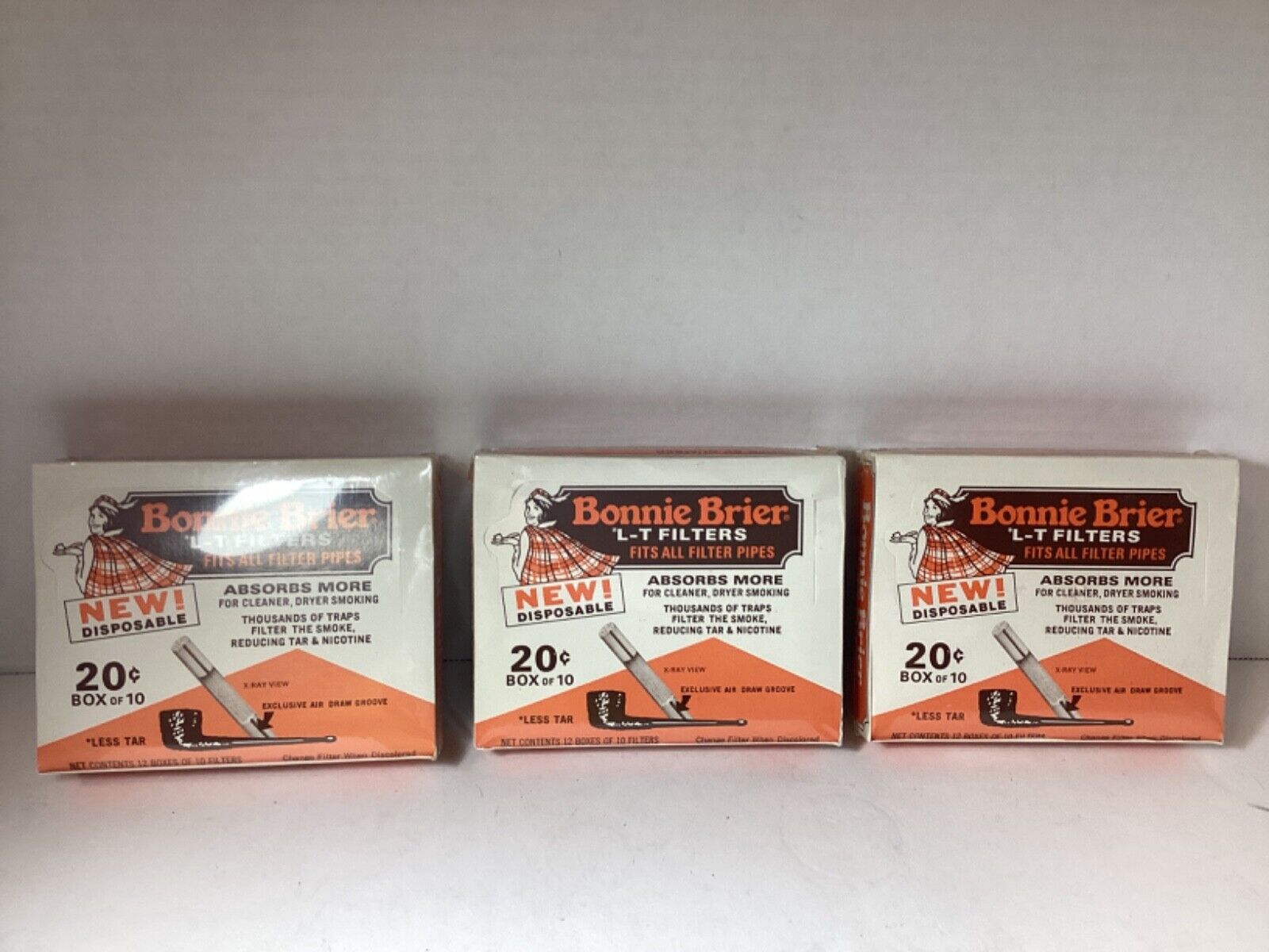 Pipe Filters Bonnie Brier L-T Filters #1700 New & Sealed Set of 3 Vtg.