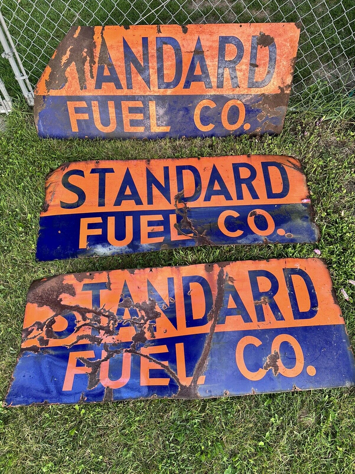 Antique Porcelain Oil & Gas Station Sign Standard Fuel Co