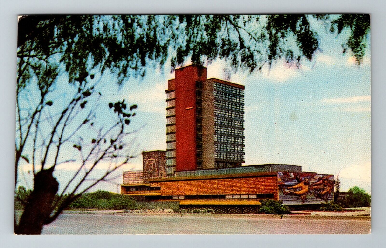 Ciudad University Rectoria Mexico Vintage Souvenir Postcard