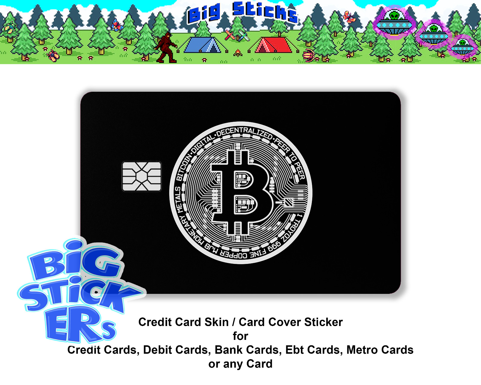 BITCOIIN Credit Card Skin Cover SMART ATM Sticker Wrap Decal