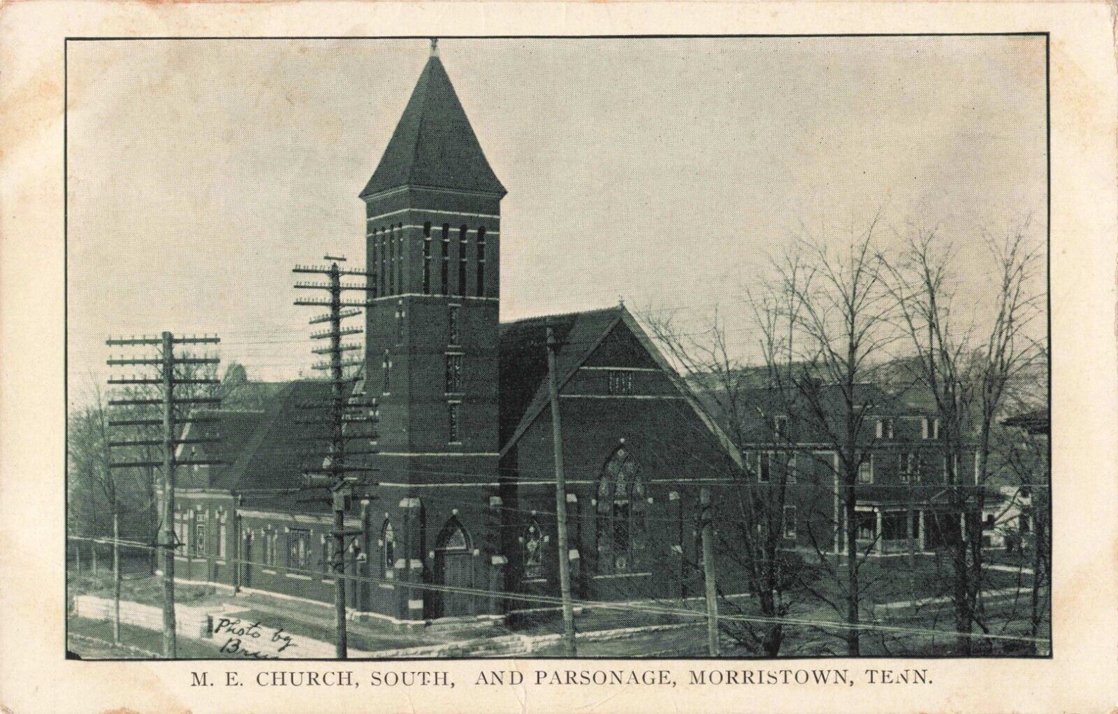 M.E. Church South & Parsonage Morristown Tennessee TN c1910 Postcard