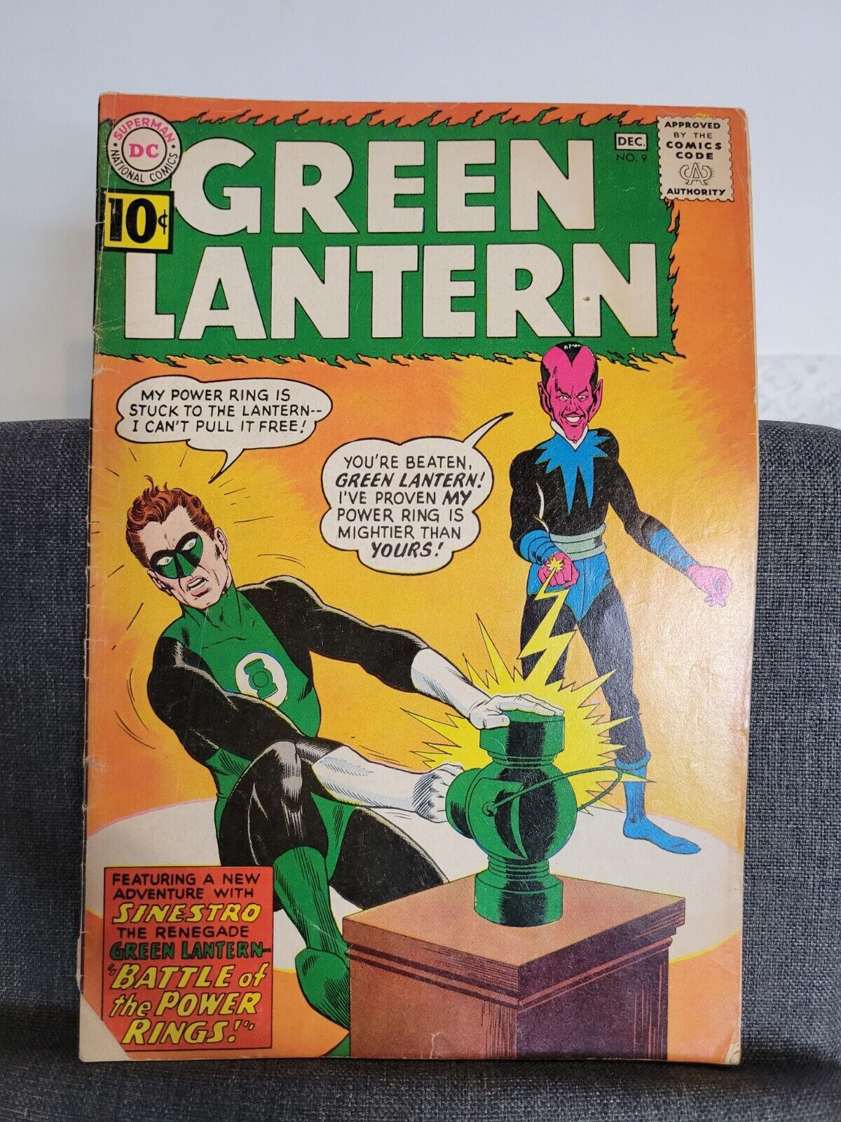 Green Lantern Comic Issue 9 Dec 1961 DC Sinestro 10 Cent Vintage 