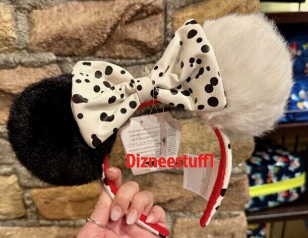 BNWT Disney 101 Dalmatians - Cruella De Vil Minnie Mouse Ears Headband