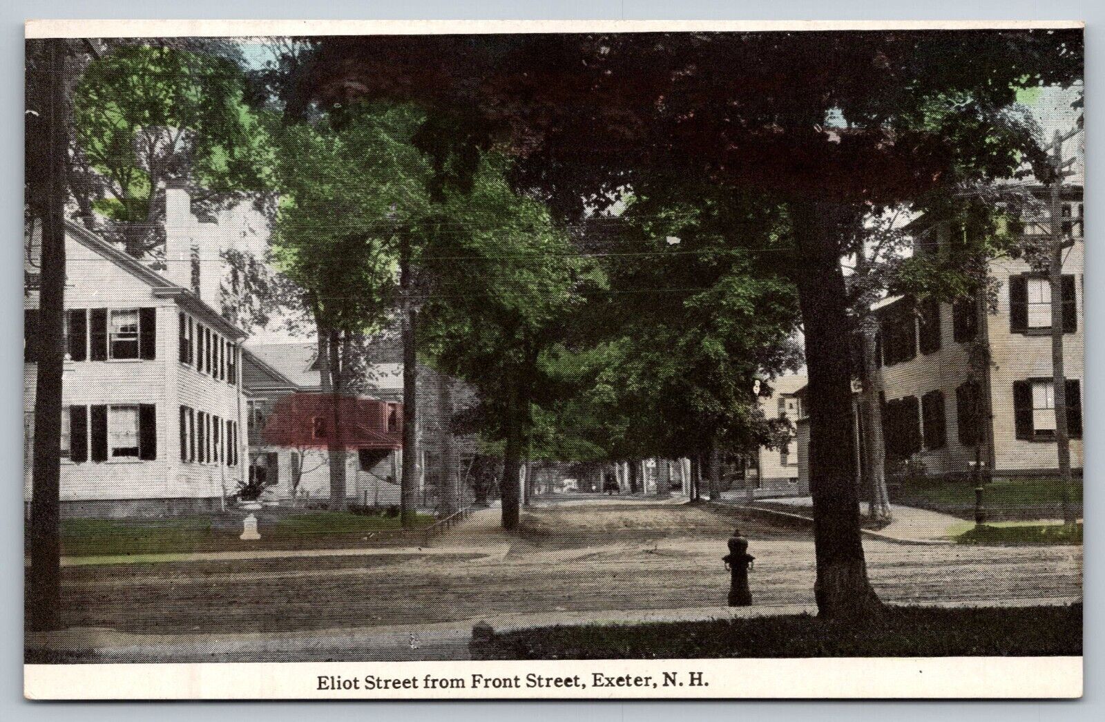 c1910\'s Elliot Street From Front Street Exeter New Hampshire NH Antique Postcard