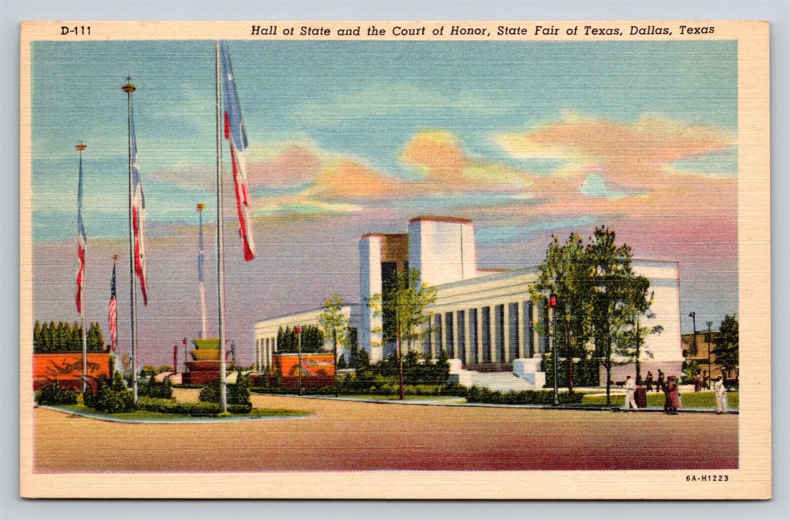 Dallas Texas State Fair Hall of State & Court of Honor TX Vtg Postcard View B