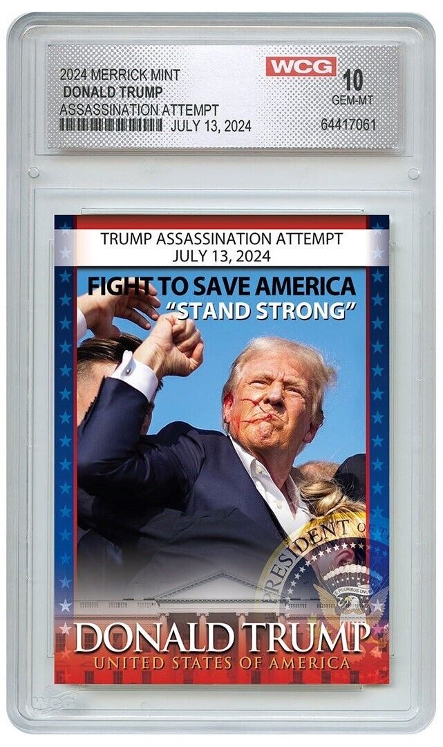 2024 Merrick Mint Donald Trump Assassination Attempt Card WCG GEM-MT 10