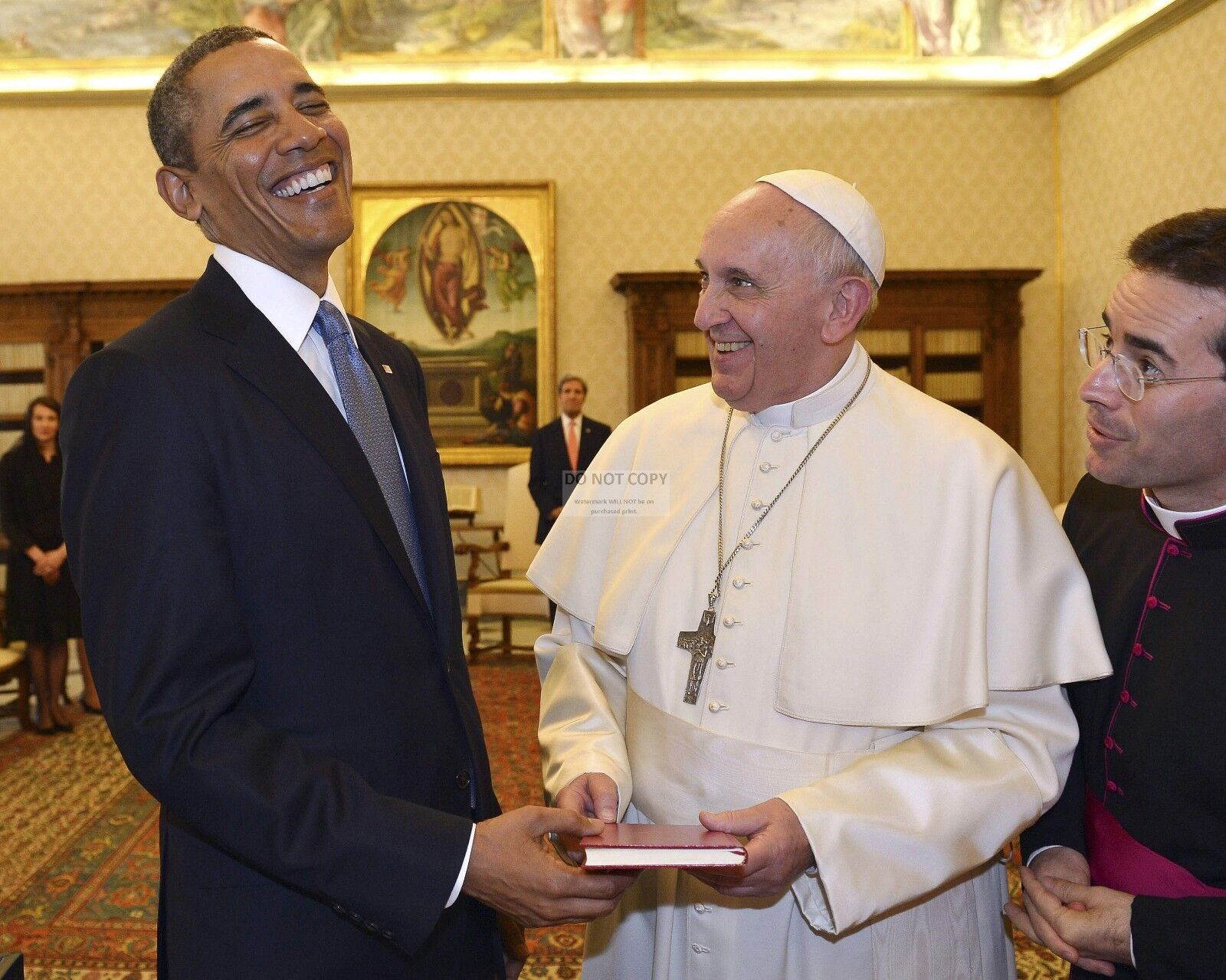 11X14 PHOTO - BARACK OBAMA AFTER PRIVATE AUDIENCE WITH POPE FRANCIS (DA-467)