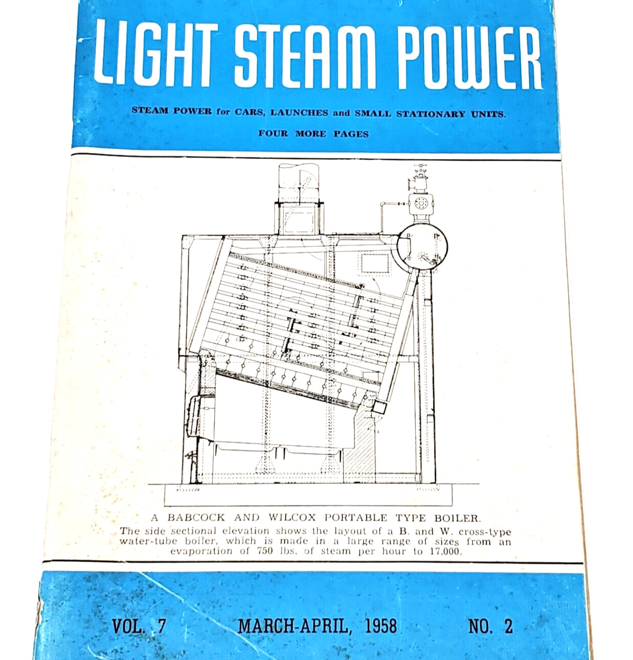 1958 Light Steam Power March April Vol 7 No 2 Vintage Magazine READ