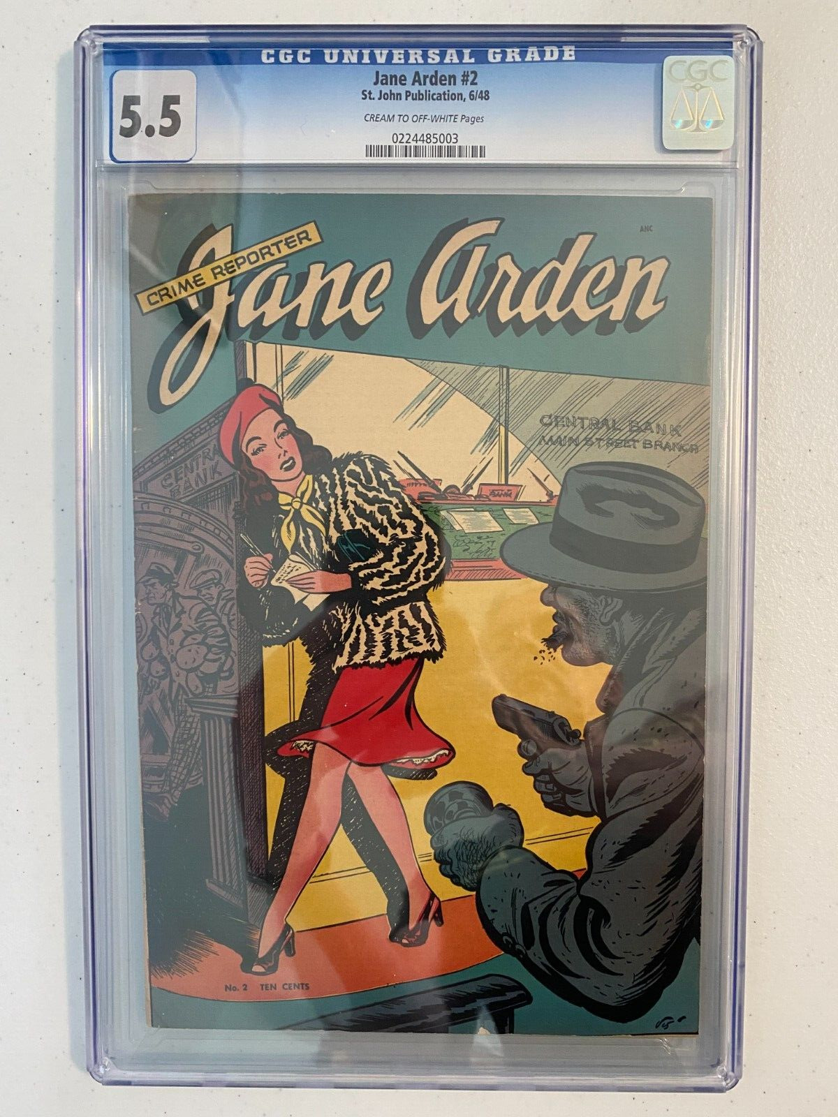 Jane Arden Crime Reporter #2 (1948) CGC 5.5 St. John Publication GOLDEN AGE GGA
