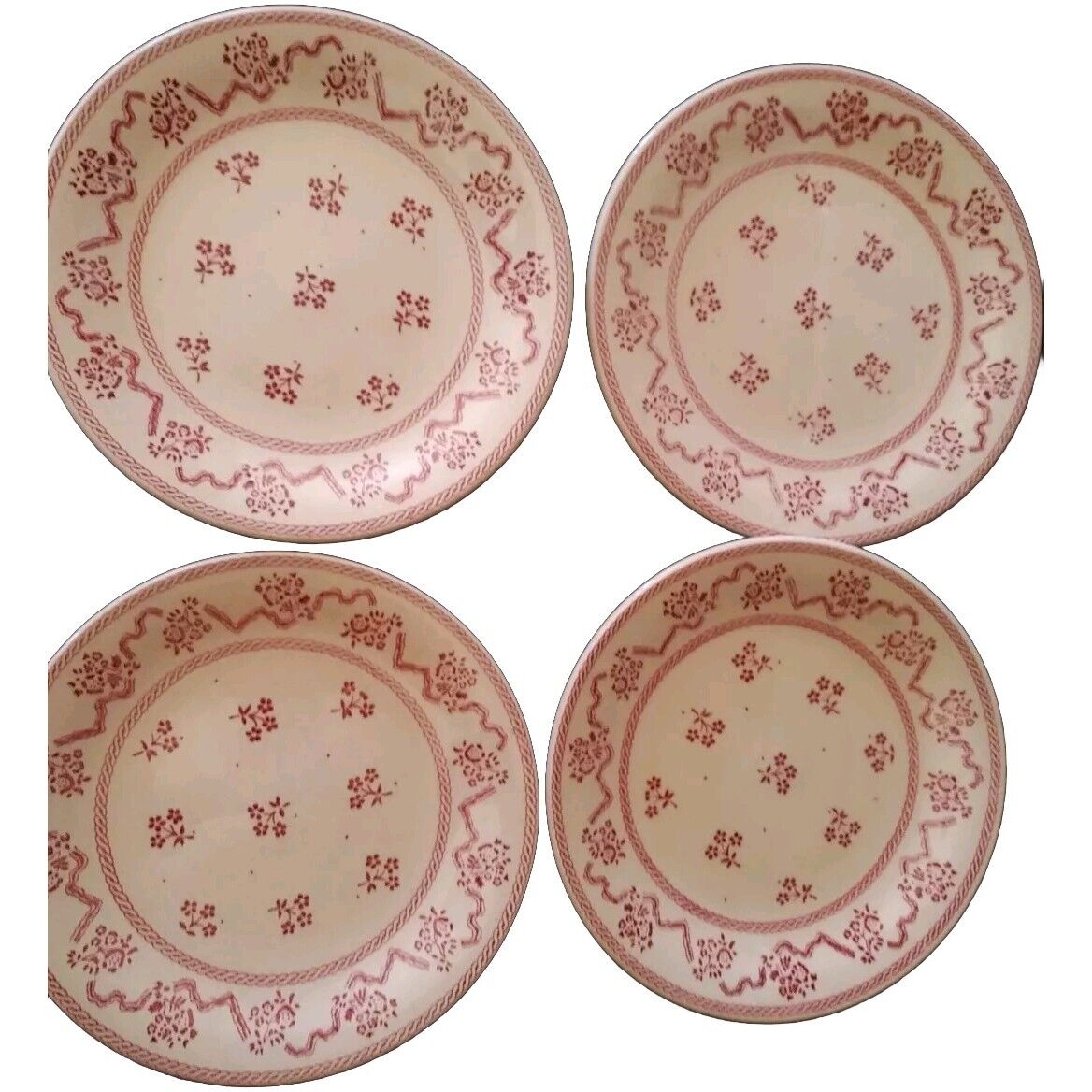 Set 4 Johnson Brothers LAURA ASHLEY Petit Fleur Pink Dessert Plates Dishes Bread
