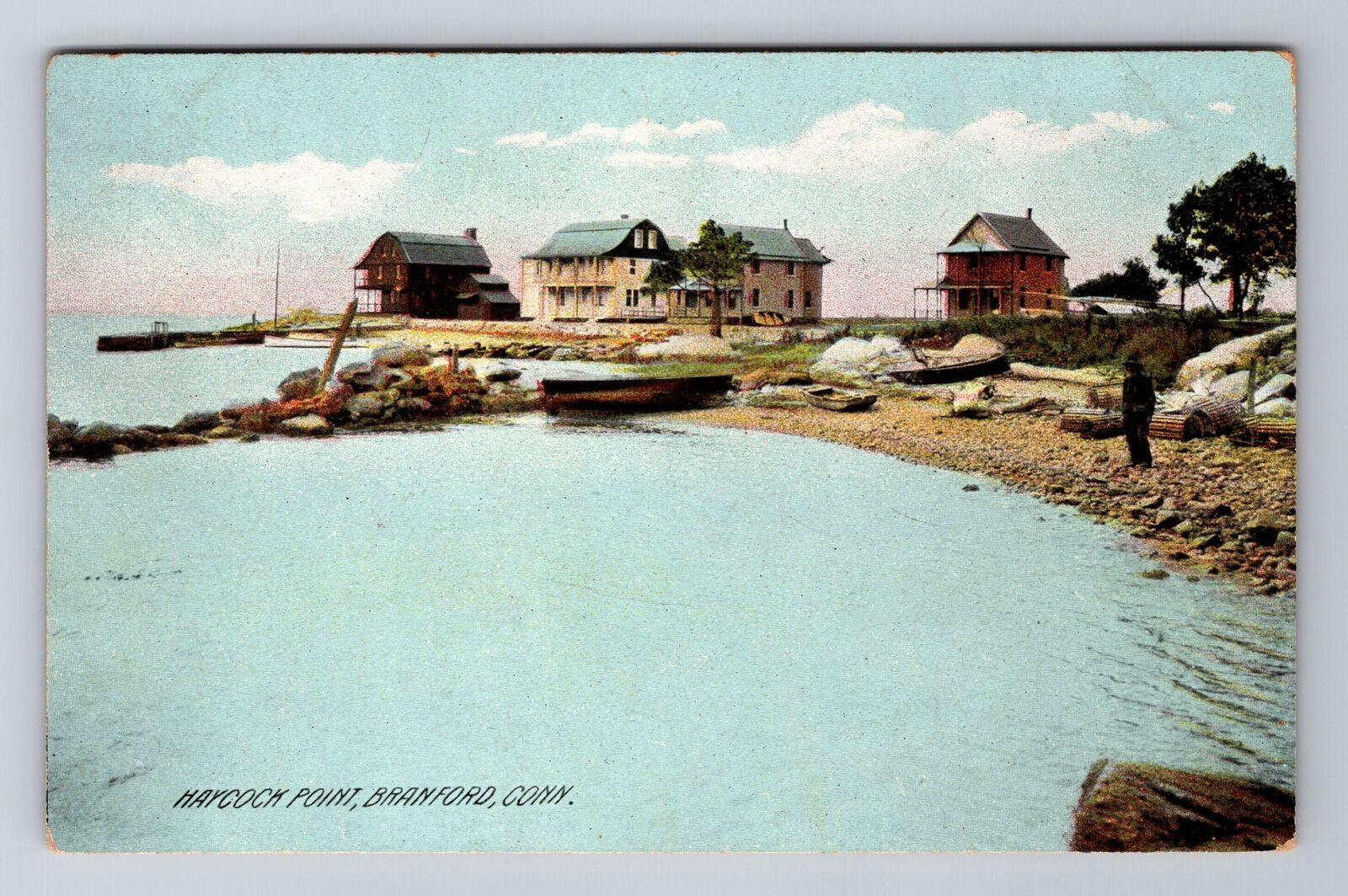 Branford CT-Connecticut, Haycock Point, Antique Vintage Souvenir Postcard