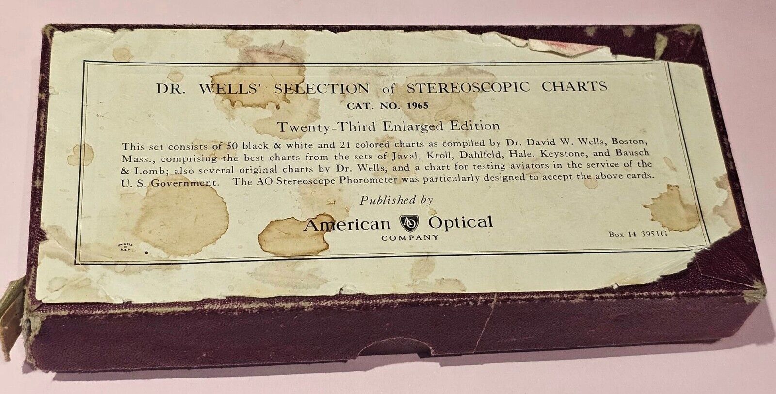 Vintage Dr Wells Selection Of Stereoscopic Charts 23rd Enlarged Edition 70 Cards