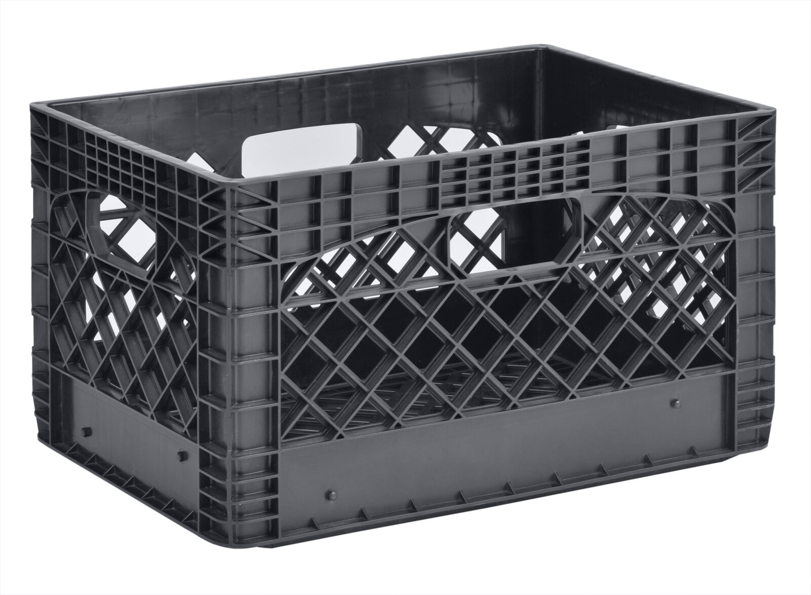 Juggernaut Storage 24QT Plastic Heavy-Duty Milk Crate, Black,Free Shipping.