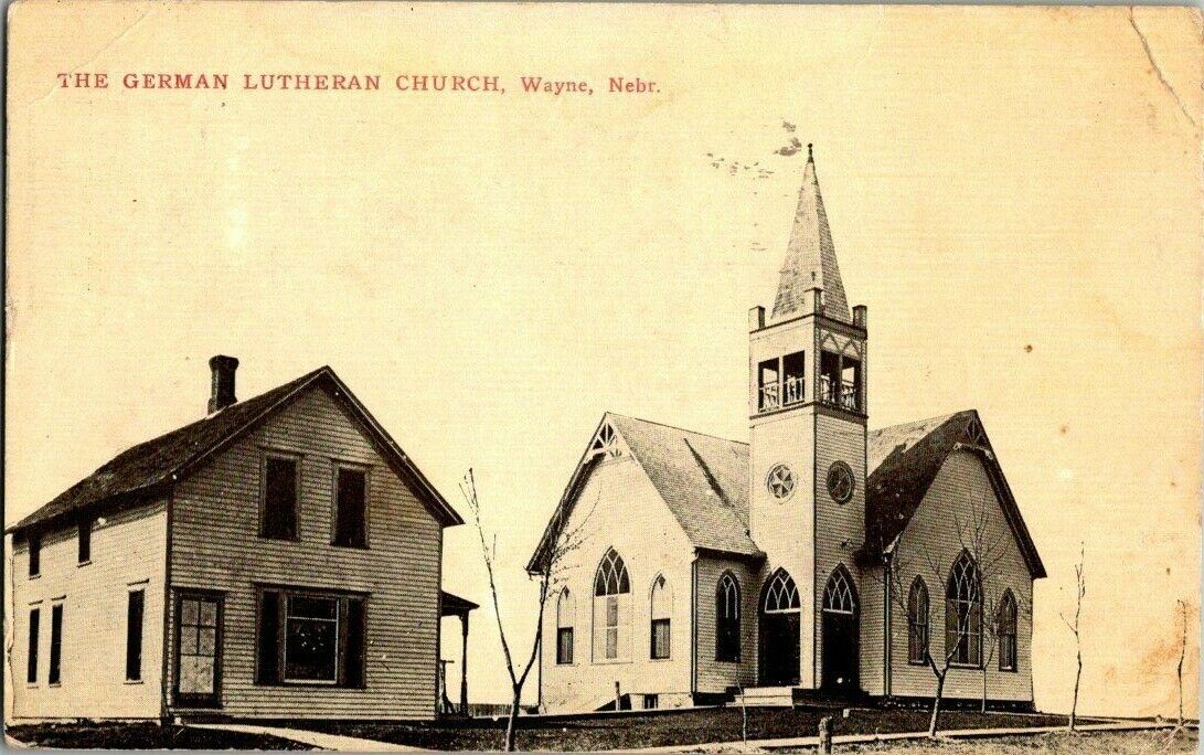 1914. GERMAN LUTHERAN CHURCH. WAYNE, NEBRASKA. POSTCARD t10