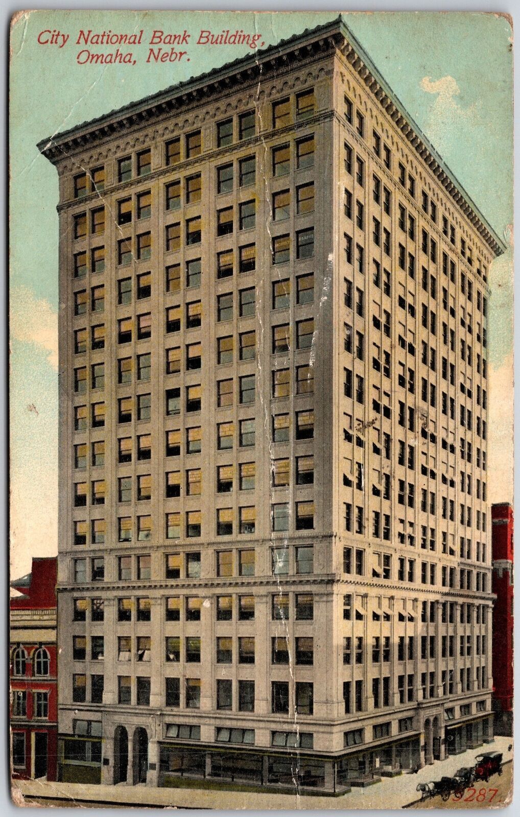 1915 City National Bank Building Omaha Nebraska NB Building Posted Postcard