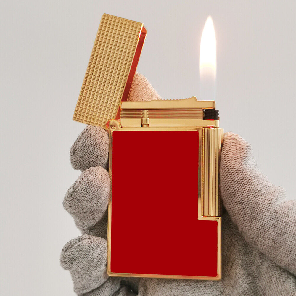 Paris D L2 Microdiamond Head Red Lacquer Brass Lighters Ping Sound For Smoking