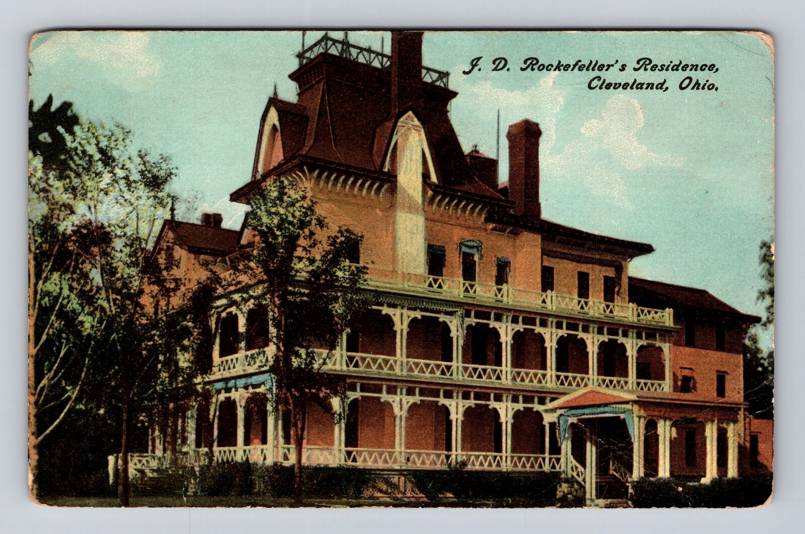 Cleveland OH-Ohio, JD Rockefeller\'s Residence, Antique, Vintage Postcard