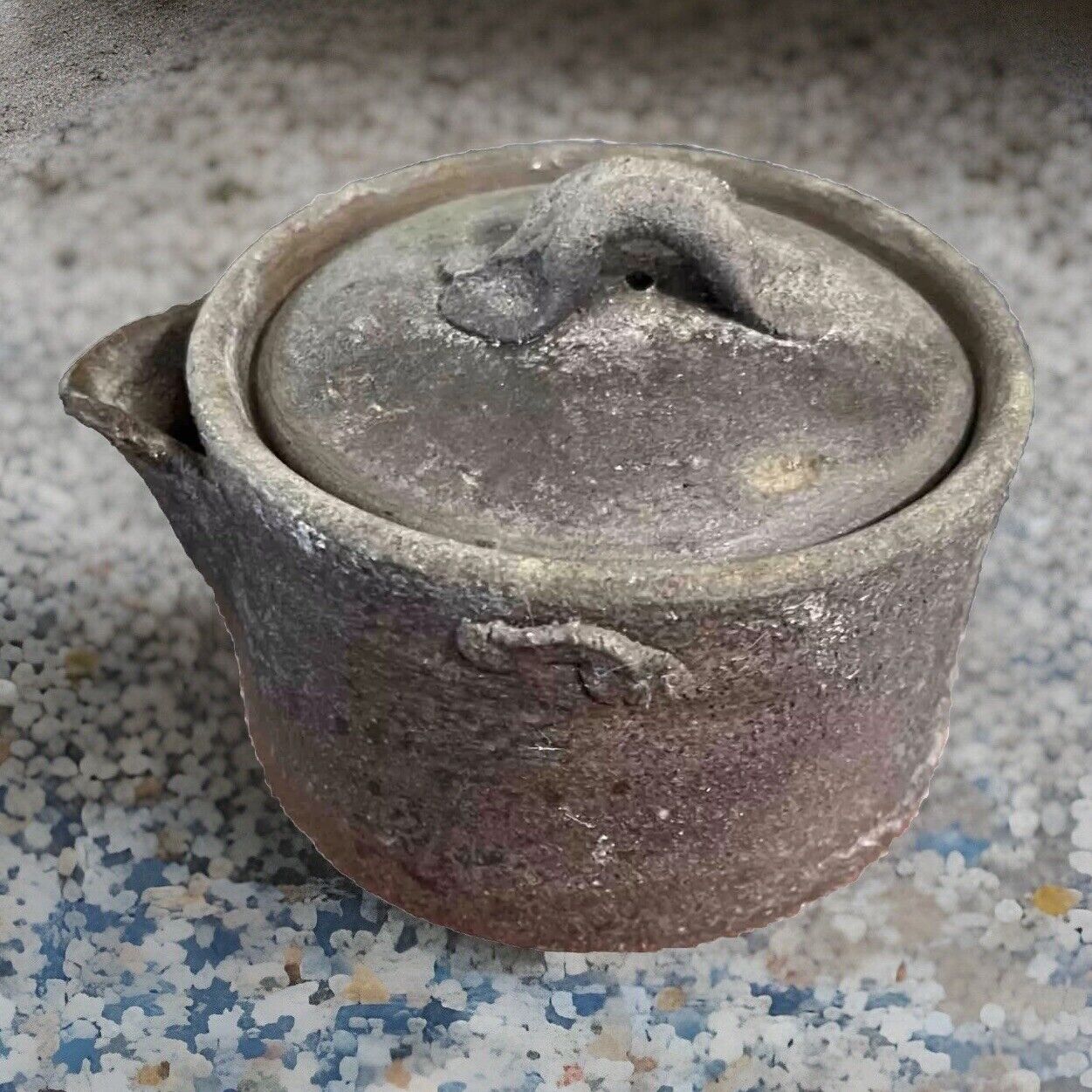 Vintage Japanese Bizen Ware Houhin Teapot. Signed. Shibaoka Tosendo ?