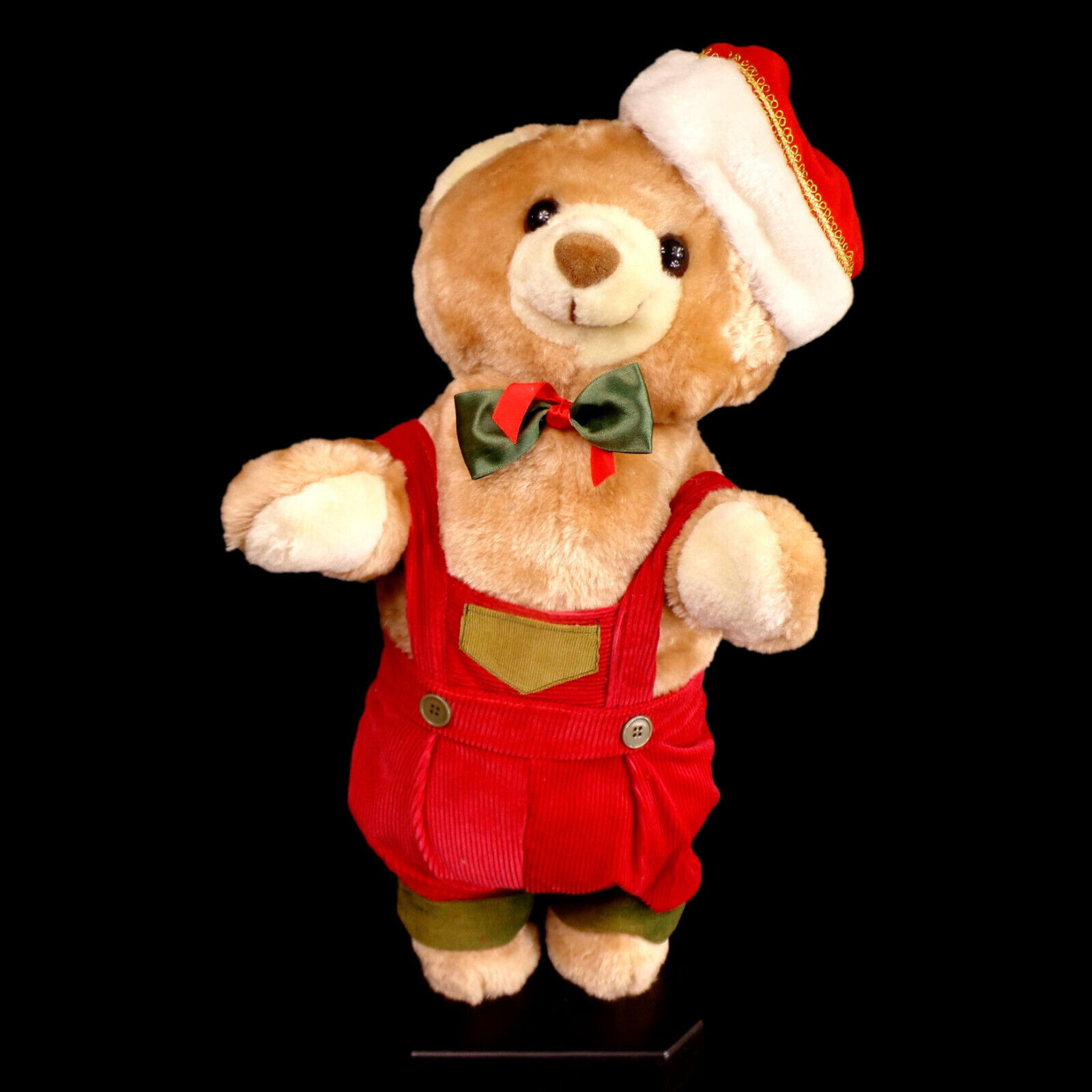 ANIMATED CHRISTMAS TEDDY BEAR / MADE in TAWIAN / PLUSH / VINTAGE 1990