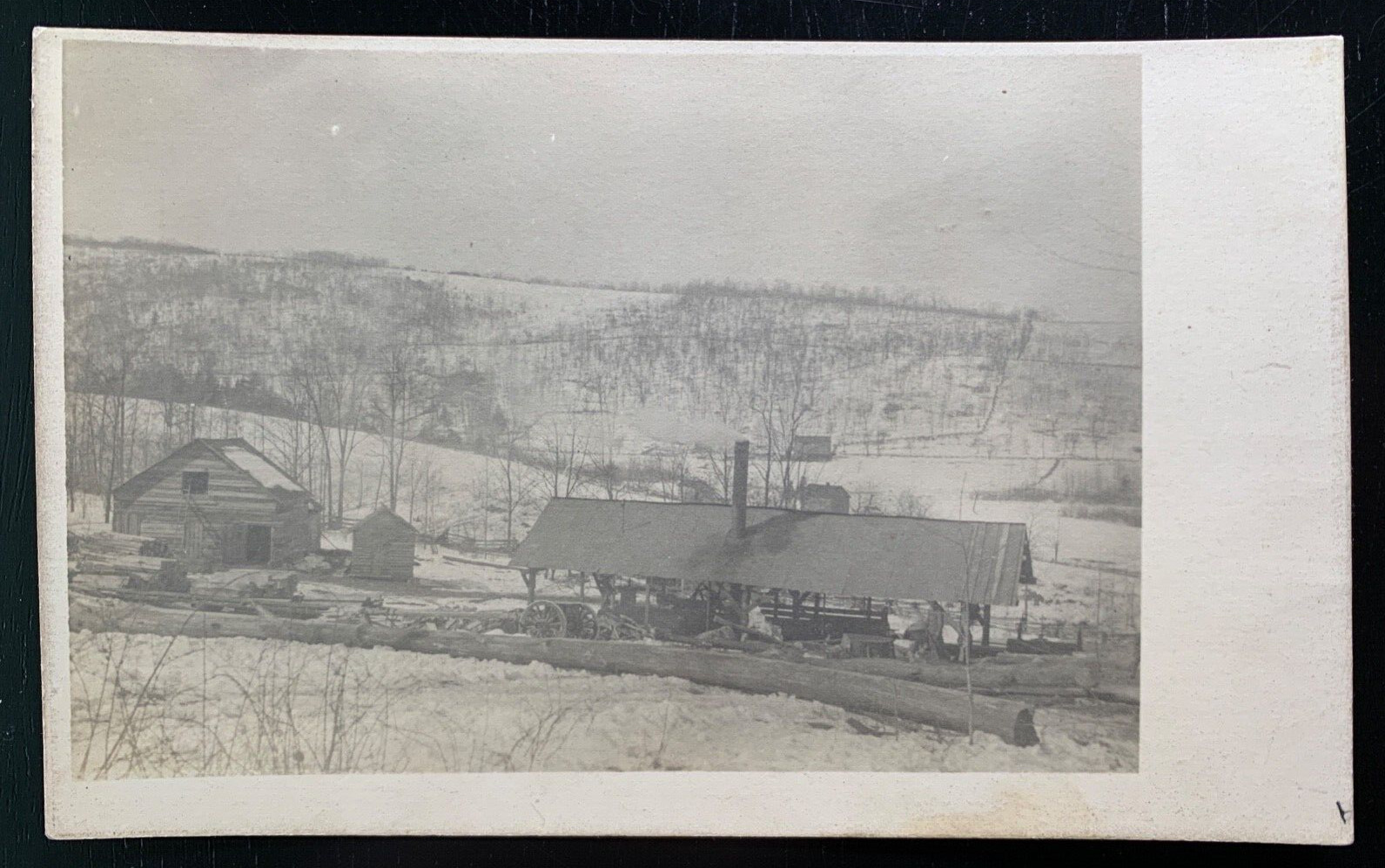 RPPC Postcard Sawmill in Winter