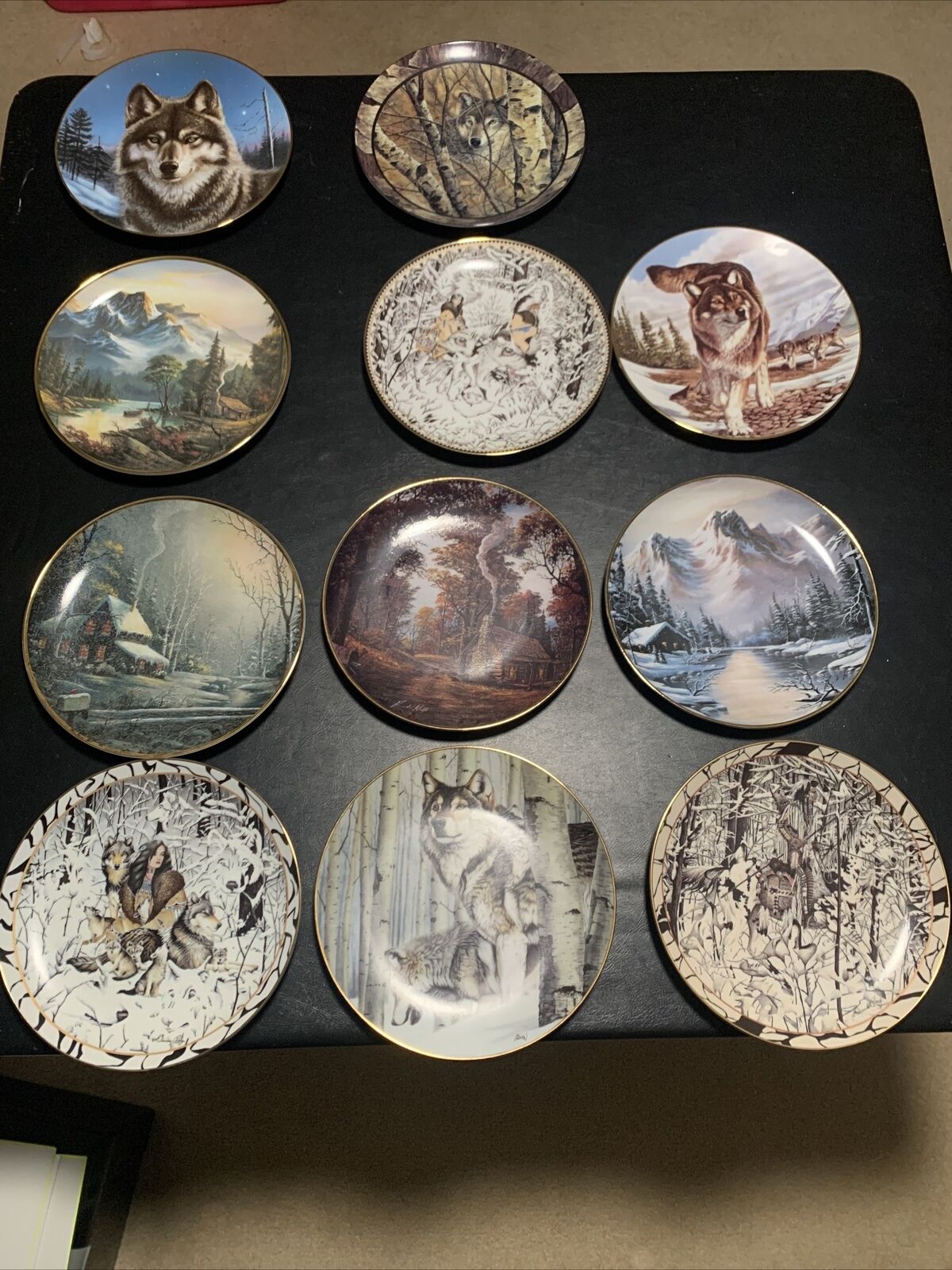 Lot Of 11 Hamilton Collection Year of the Wolf, Franklin Mint, Bradex Plates