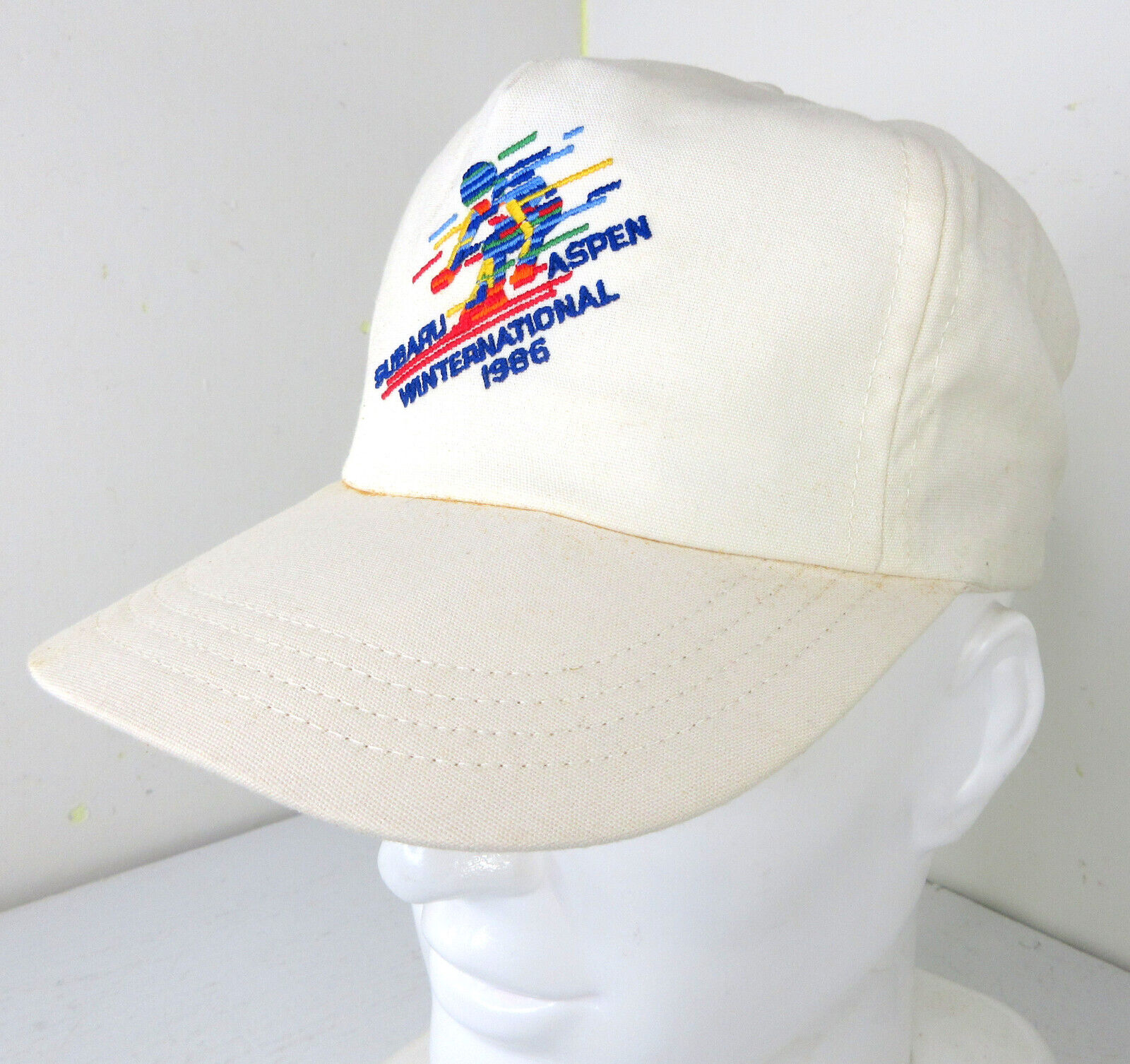 Aspen Colorado Winternational 1986 Skiing Sports Snapback Hat White Embroidered