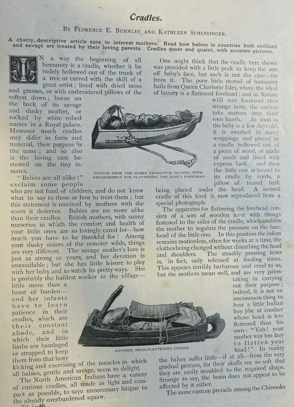 1898 Native American Cradles illustrated