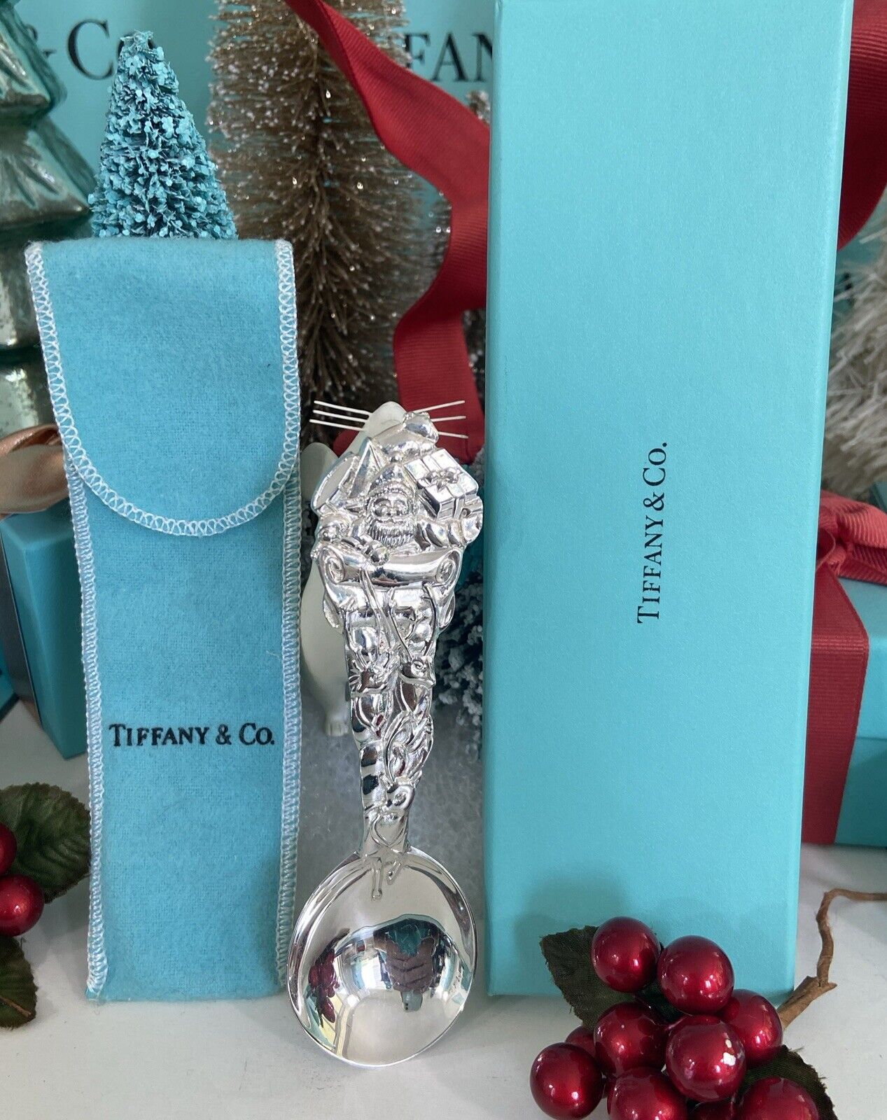 Tiffany&Co Baby Spoon Santa Sleigh Sterling Silver 1995