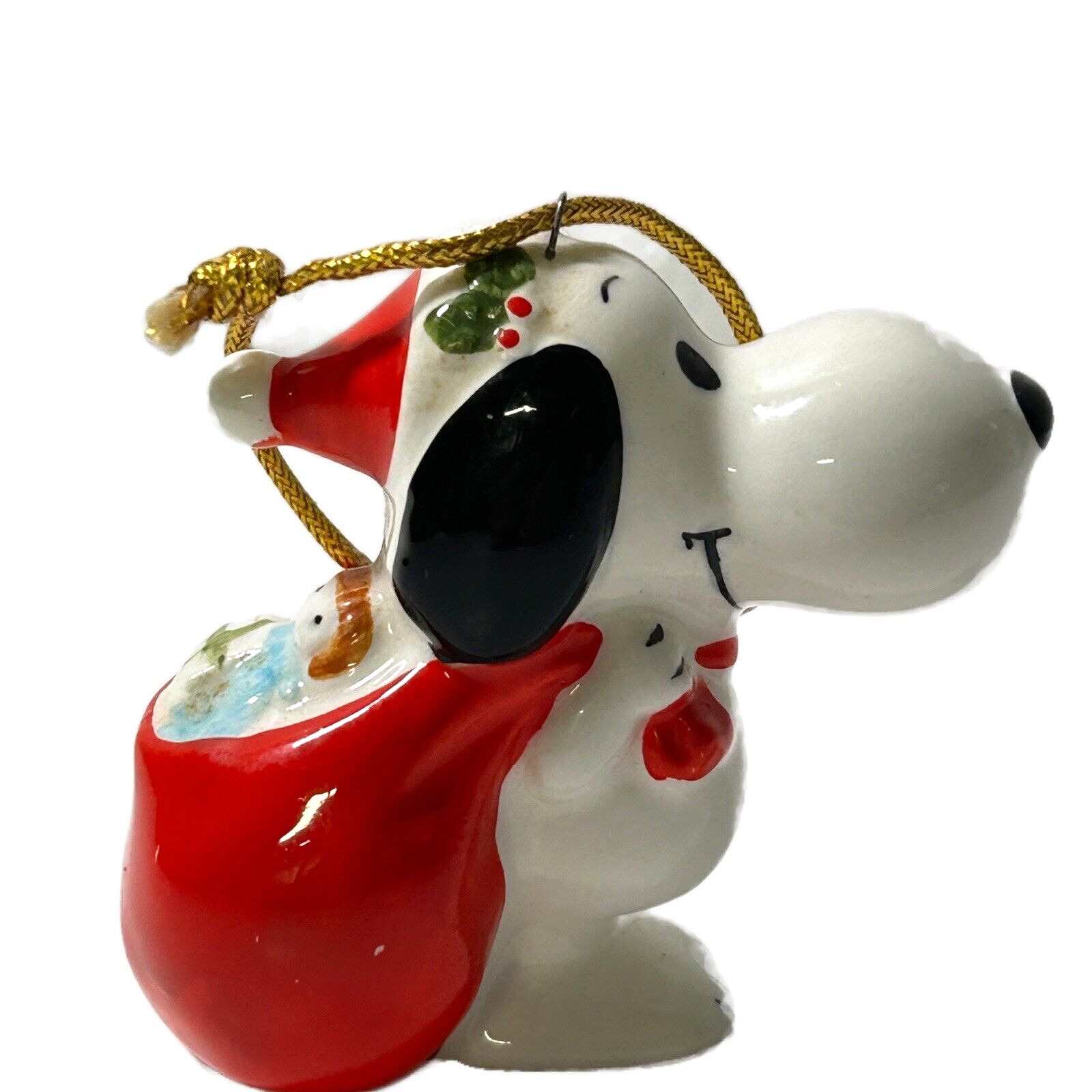 Vintage 1968 United Feature Syndicate Inc Snoopy Ornament Sack of Toys Peanuts
