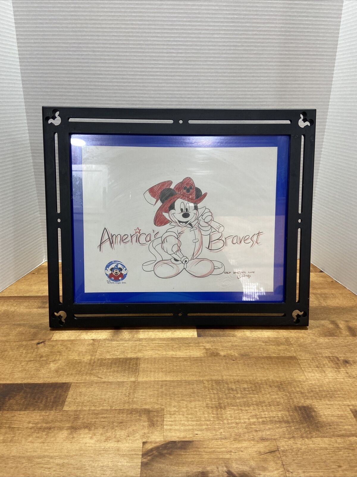Art Of Disney World Framed By walt vandiver AMERICA 'S BRAVEST Firefighter FDNY