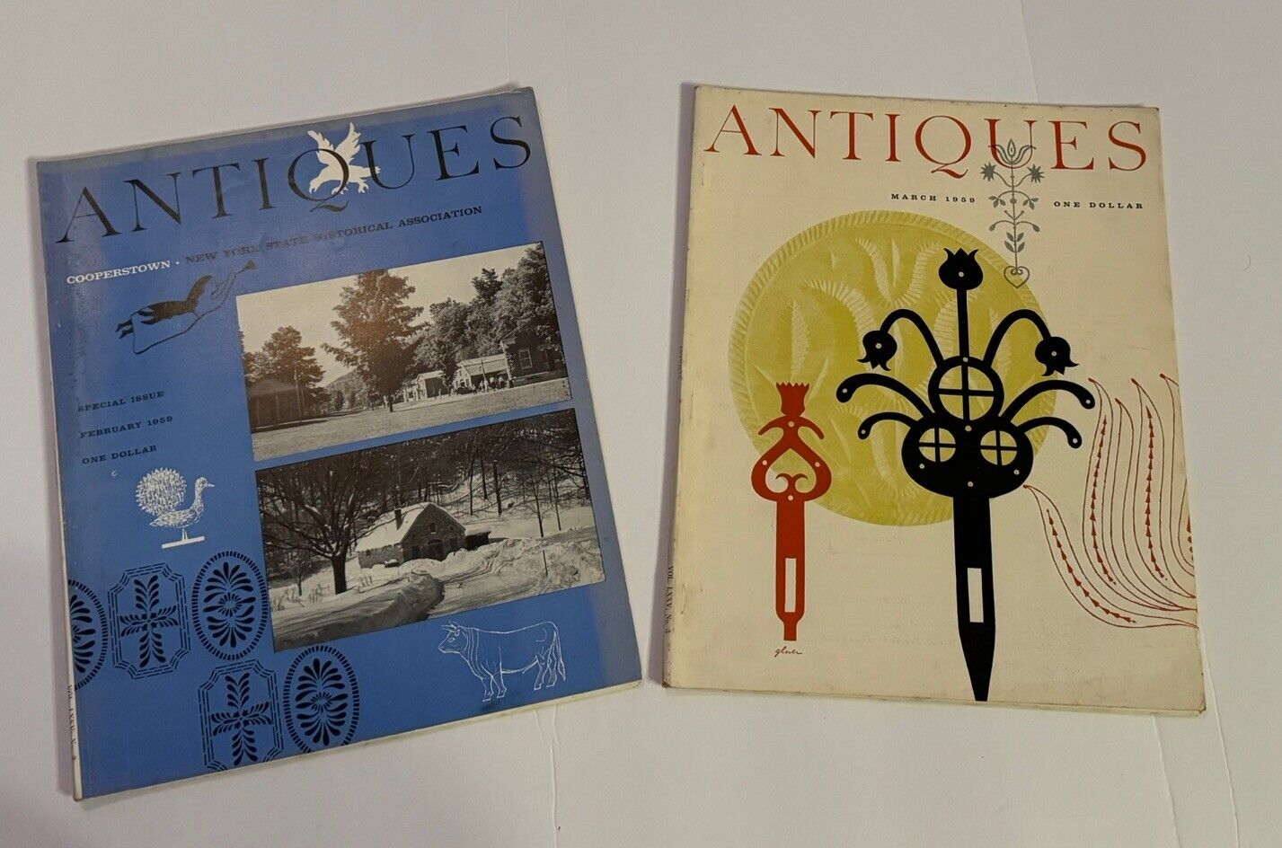 Vintage Magazine, Antiques, Lot of 2, 1959, Collectible