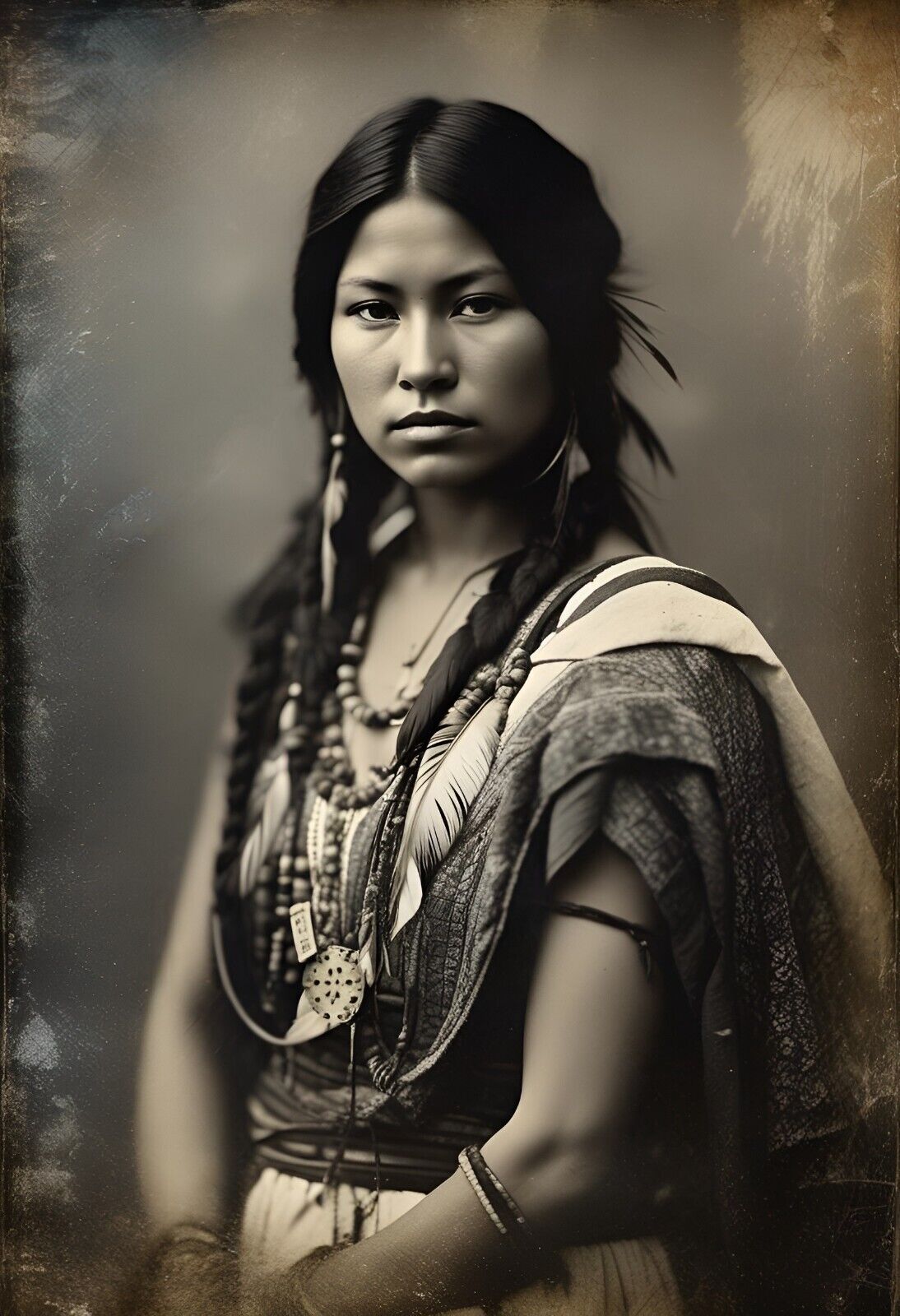 Native American Female Tintype Series C10051RP