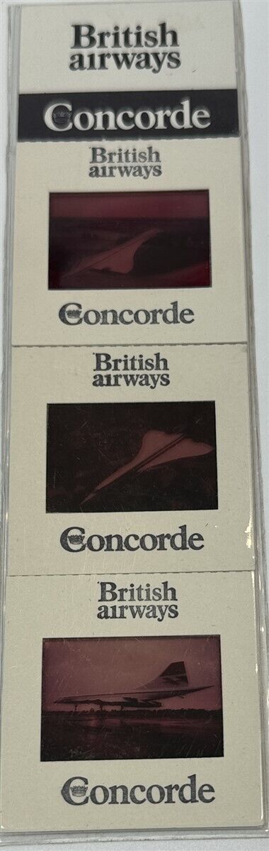 Vintage 70s British Airways Concorde 35mm Color Slide Souvenir London Walton Ltd