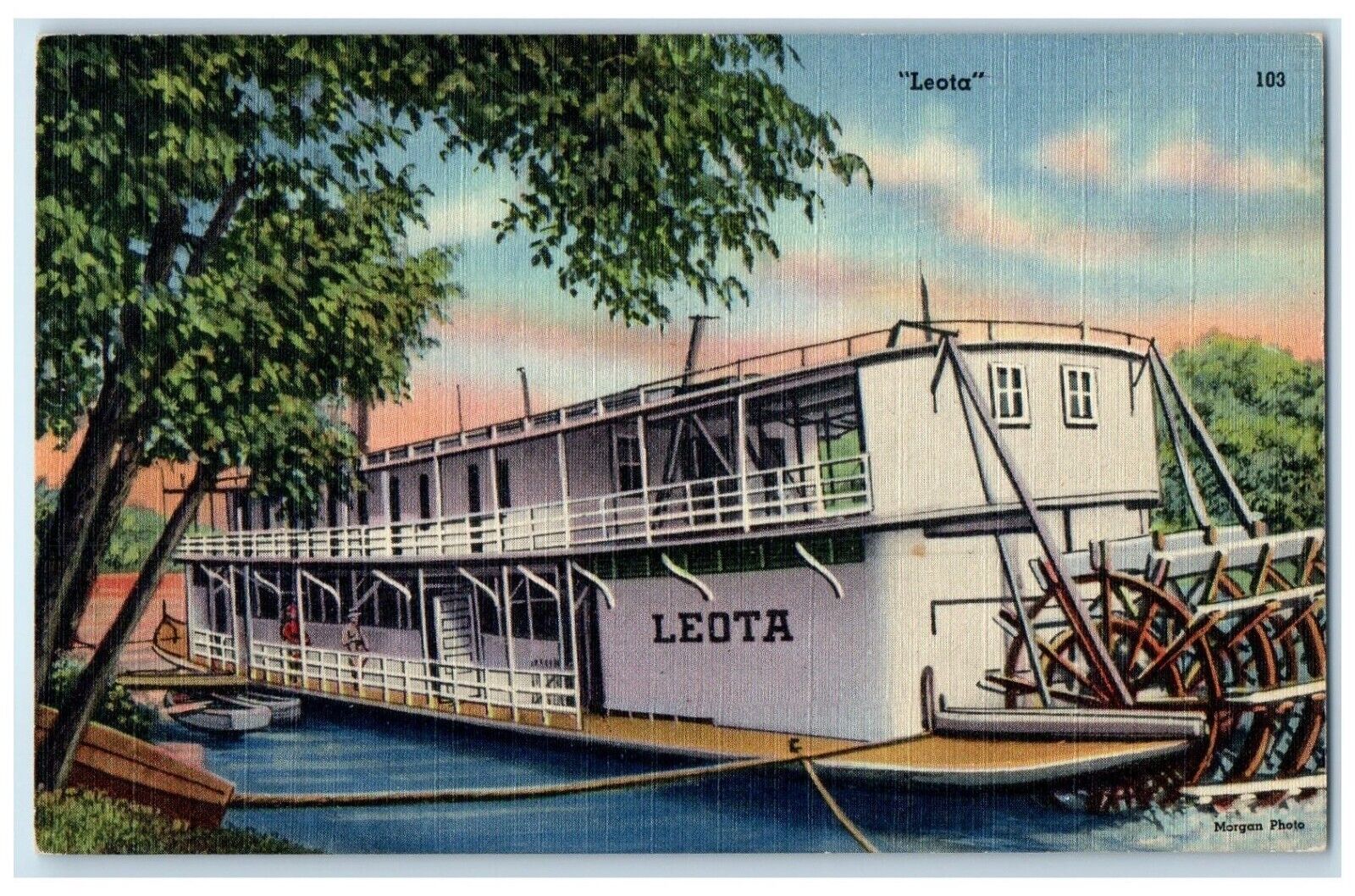 c1930's Leota Steamboat Old Paddle Wheelers On Coosa River Alabama AL Postcard