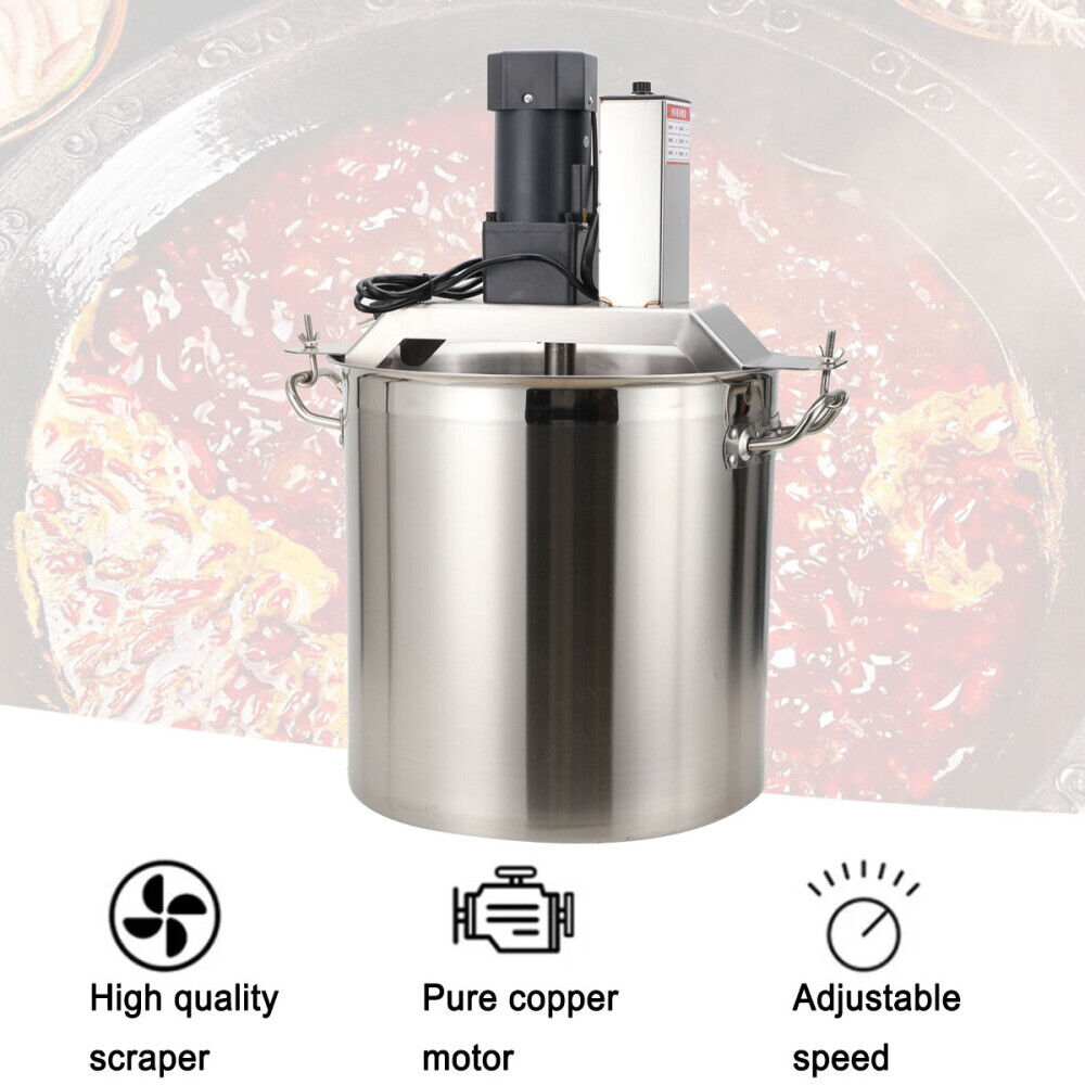 40L Automatic Food Mixer Hot Pot Bottom Soup Sauce Stirrer Frying Machine US