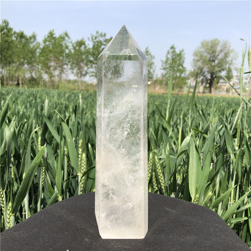 2.17LB top natural rainbow clear quartz obelisk crystal point wand MXA6124
