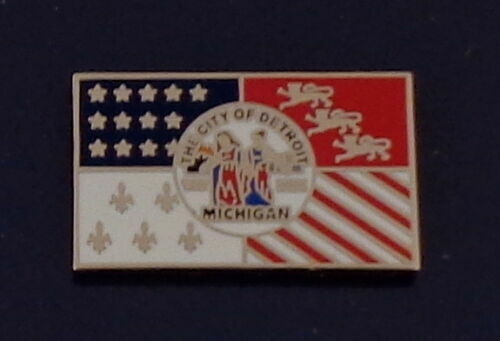 City of Detroit Michigan Flag LAPEL PIN