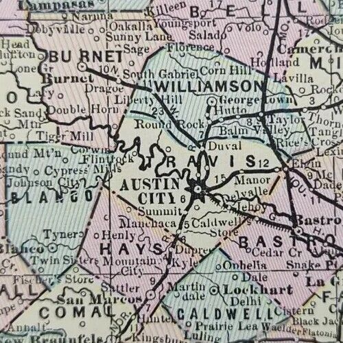 Vintage 1888 TEXAS Map 22