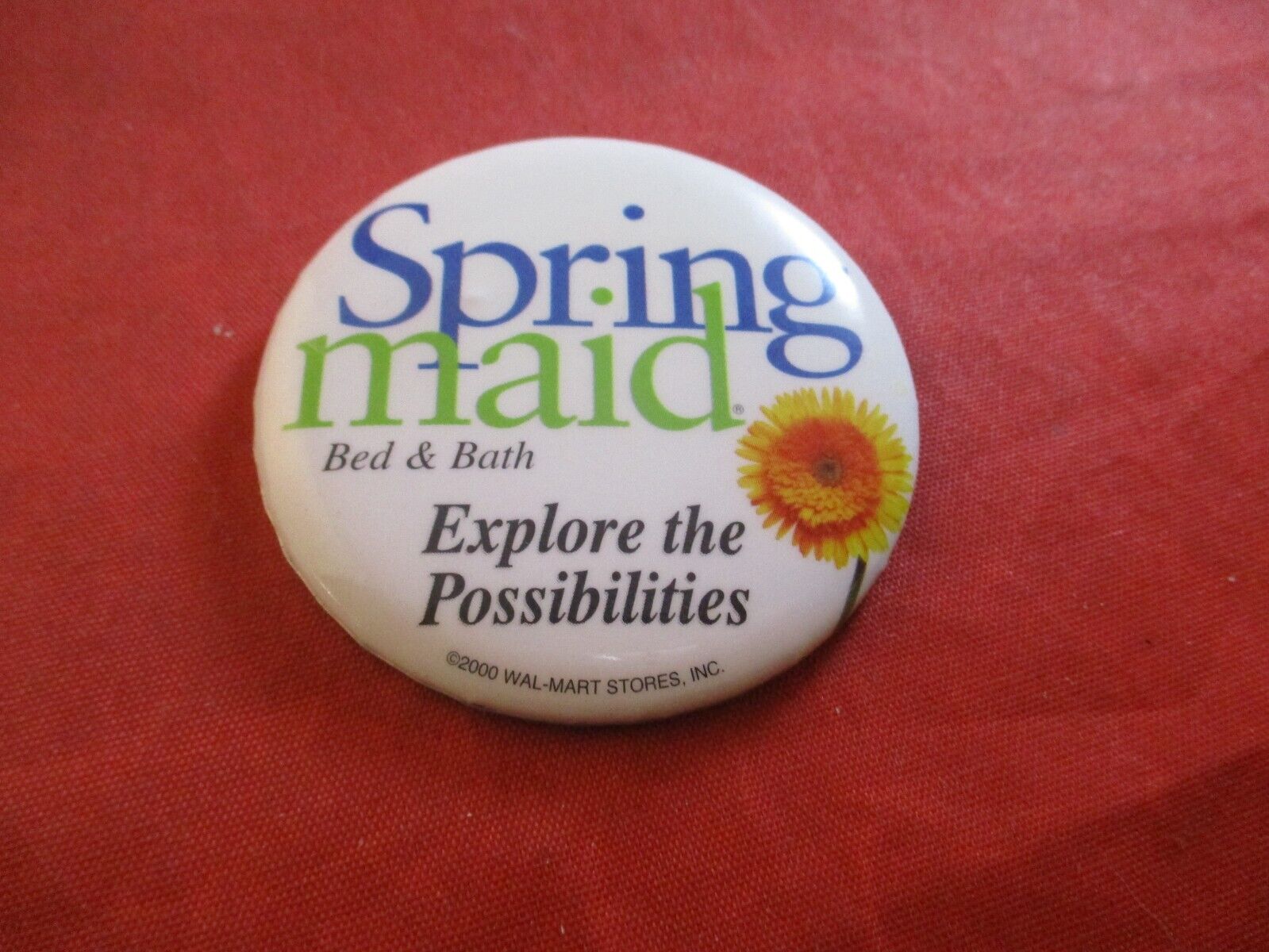 Spring Maid Bed & Bath Wal-Mart 2000 Retro Promo Pin Pinback Button