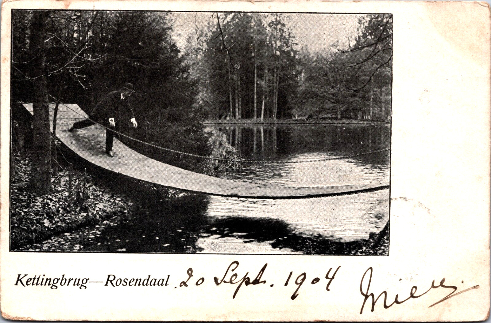 Netherlands Kettingbrug Rosendaal Vintage Postcard C019