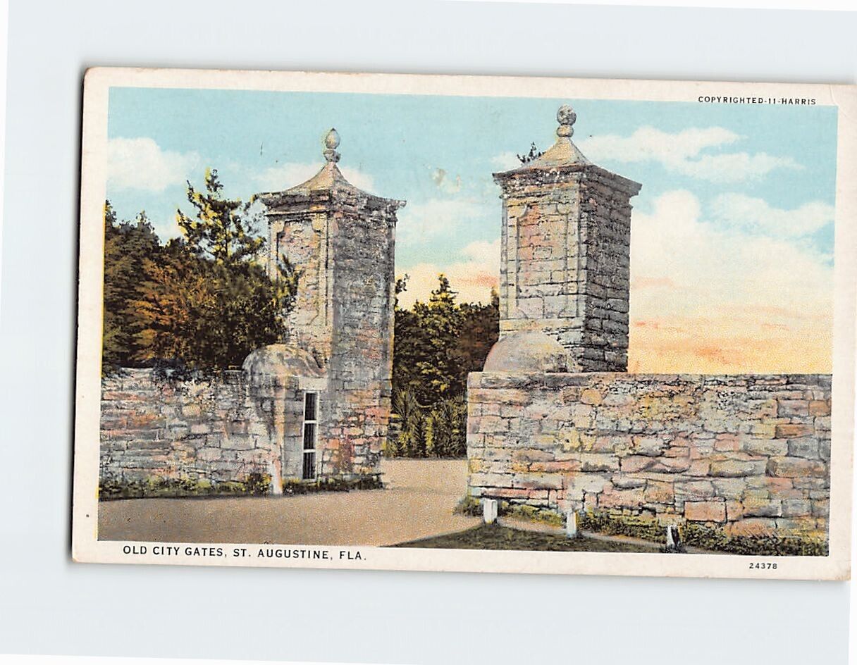 Postcard Old City Gates St. Augustine Florida USA